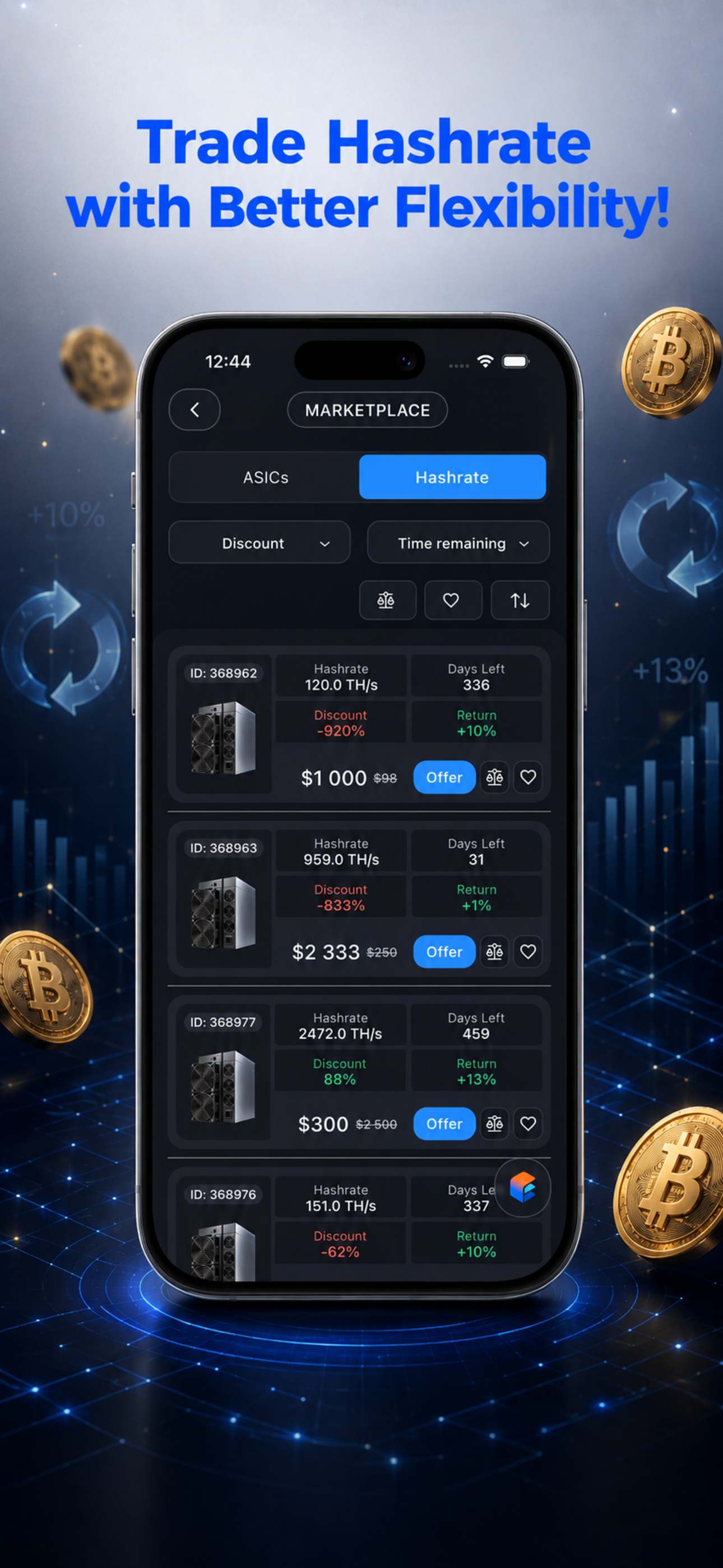 اسکرین شات 4 برنامه ECOS: Bitcoin & Crypto Mining