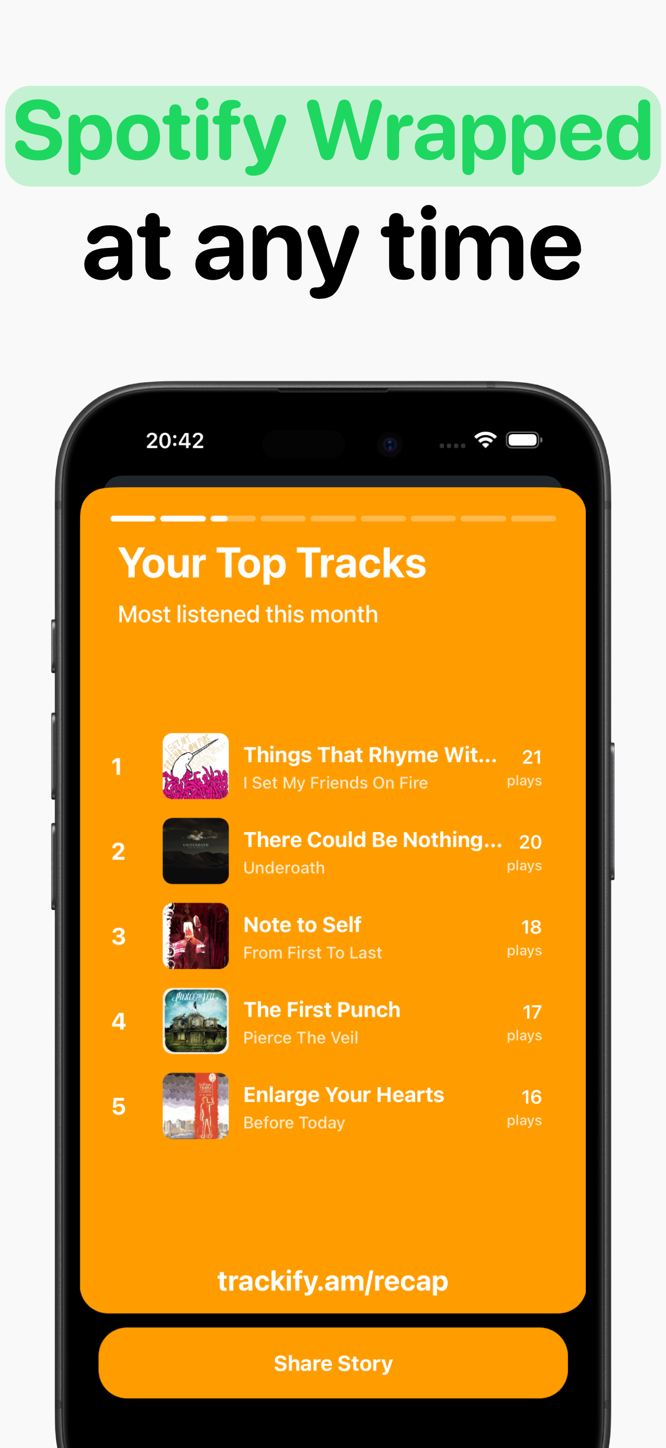 اسکرین شات 5 برنامه Trackify for Spotify Stats
