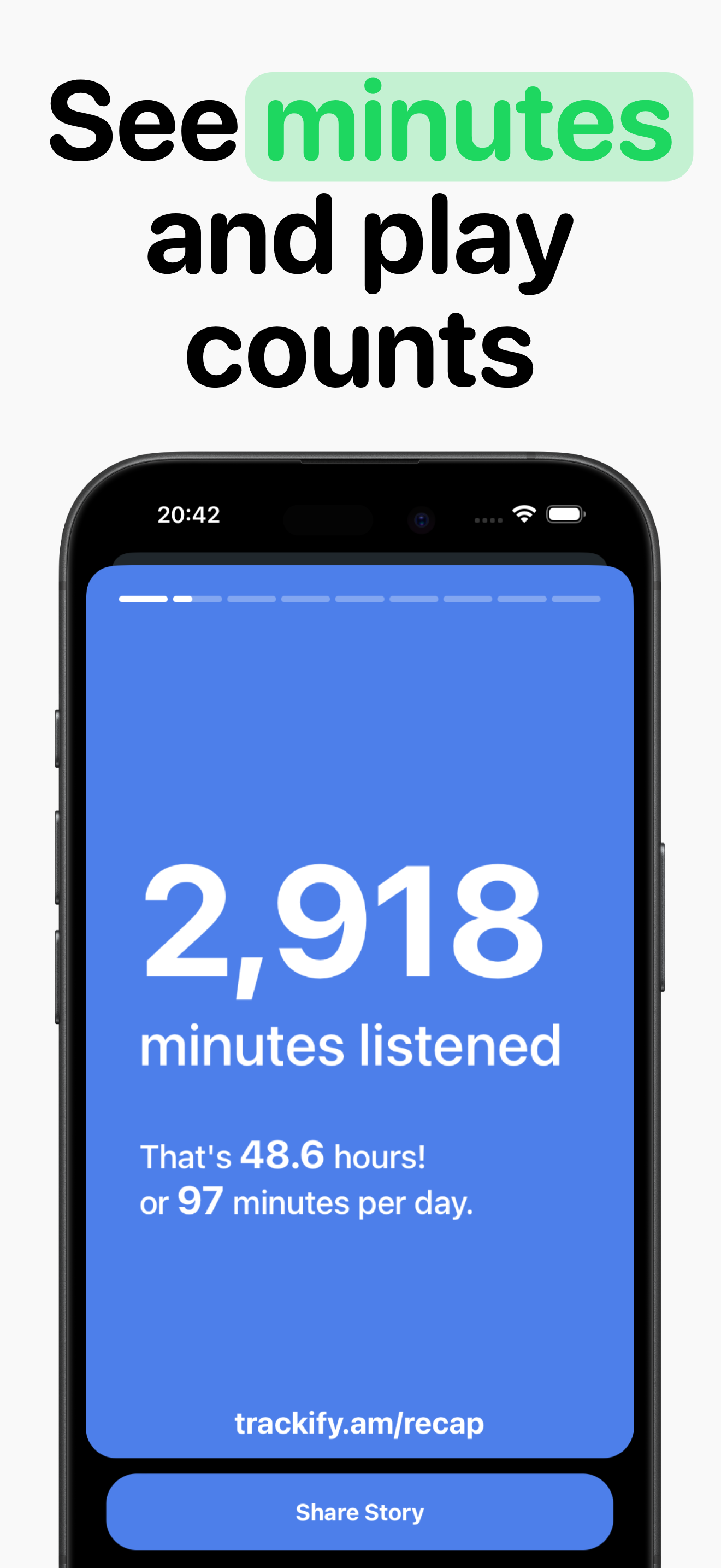 اسکرین شات 2 برنامه Trackify for Spotify Stats