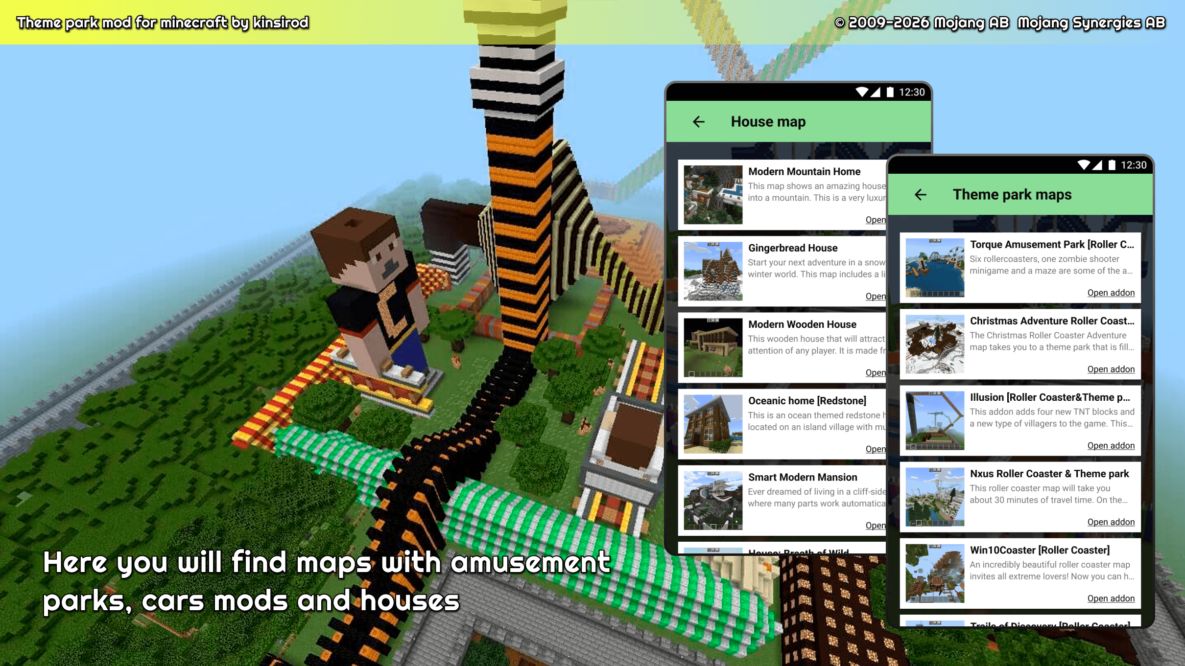 اسکرین شات 2 برنامه Amusement park for minecraft