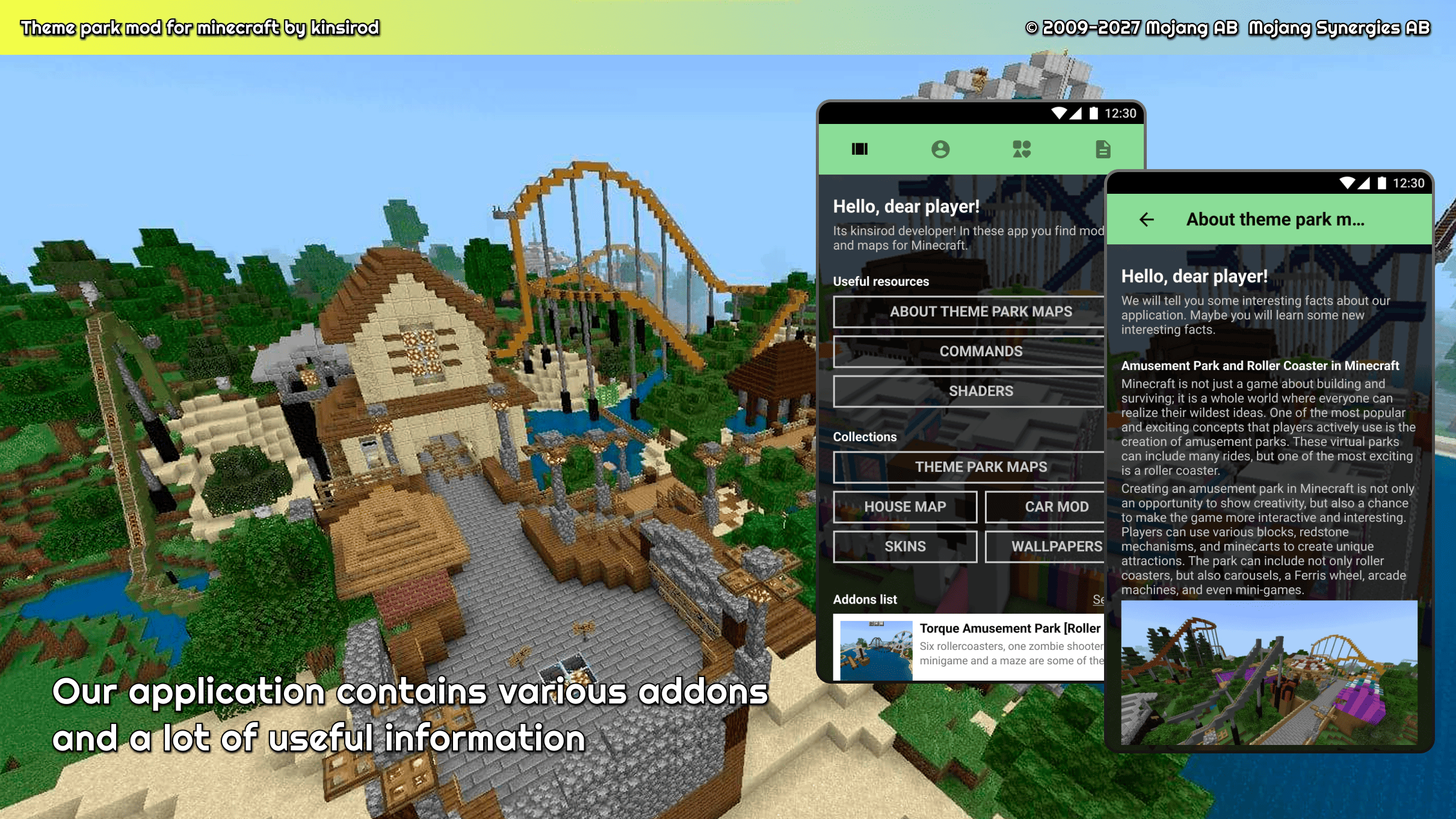 اسکرین شات 1 برنامه Amusement park for minecraft