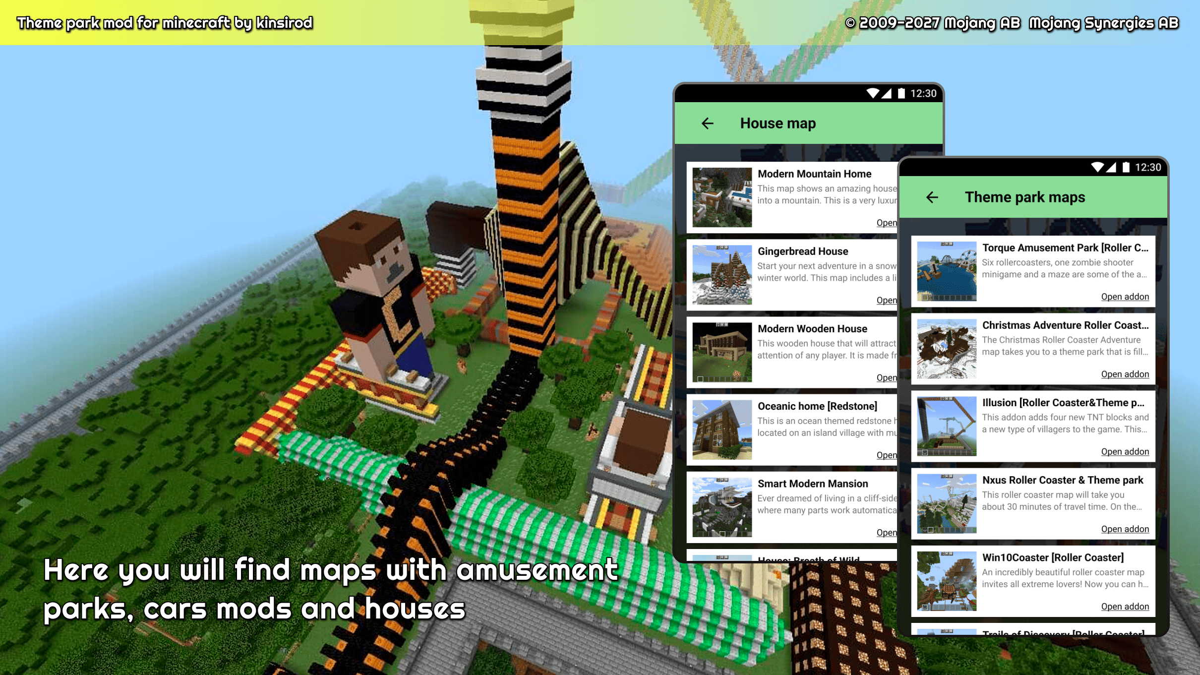 اسکرین شات 2 برنامه Amusement park for minecraft