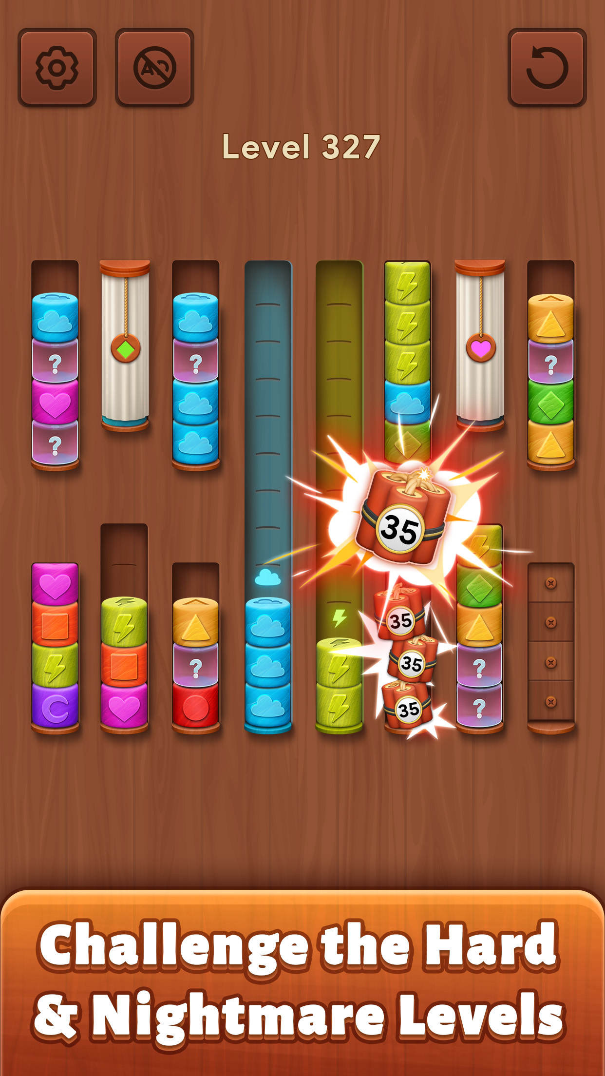 اسکرین شات 4 بازی Color sort: Wood Cylinder Saga