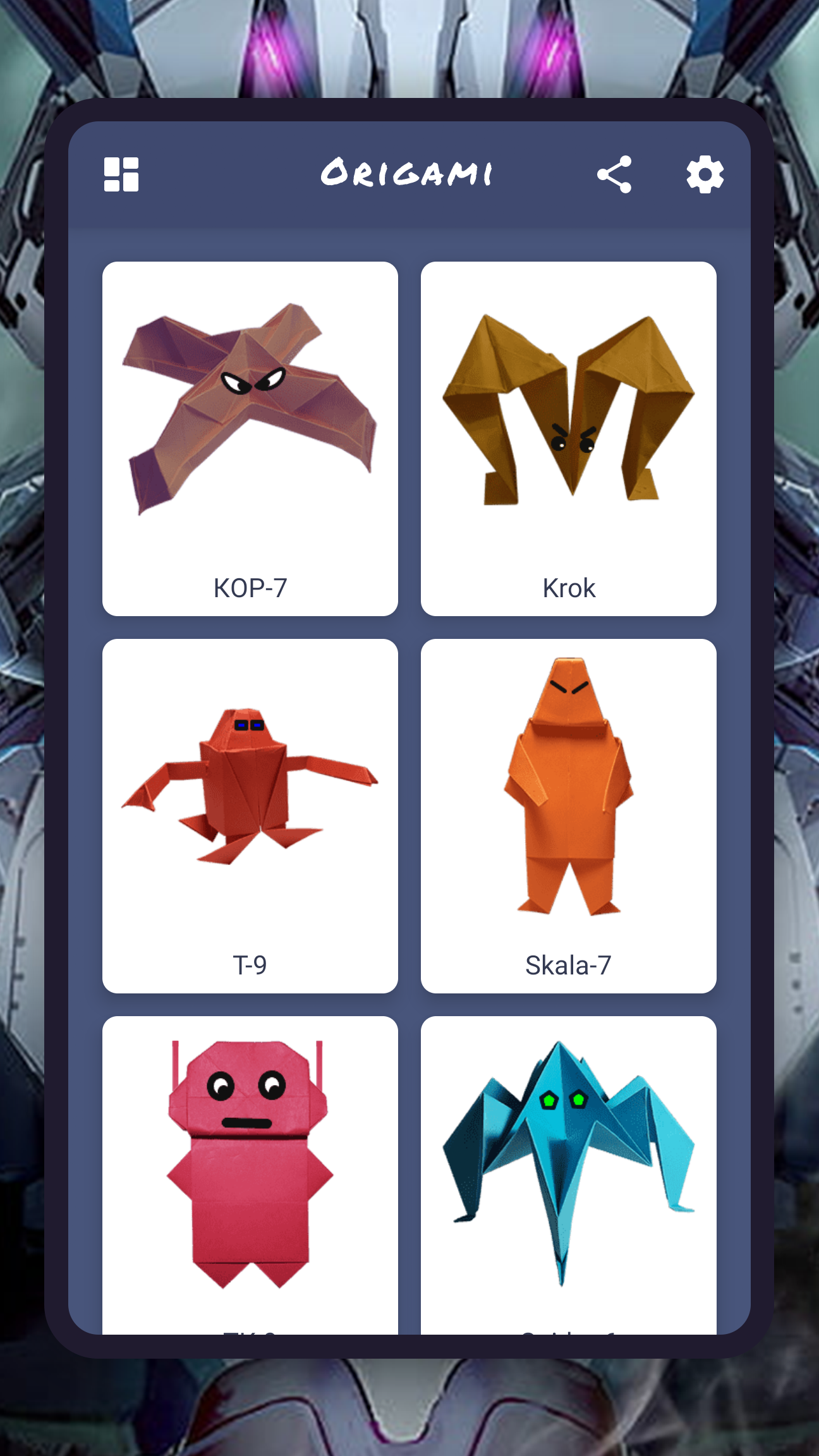 اسکرین شات 4 برنامه Origami robot, DIY paper craft