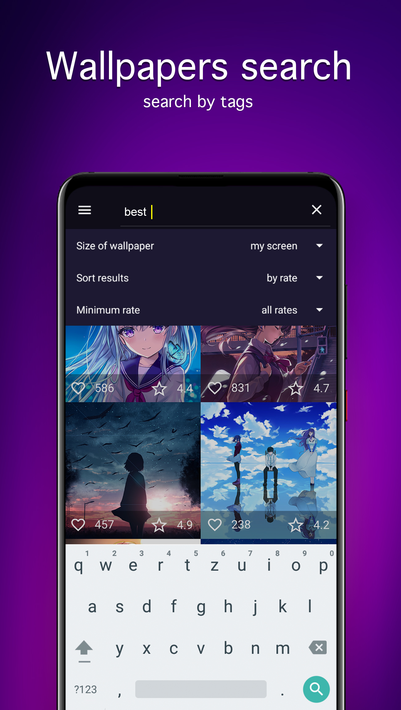 اسکرین شات 3 برنامه Anime Wallpapers 4K (Otaku)