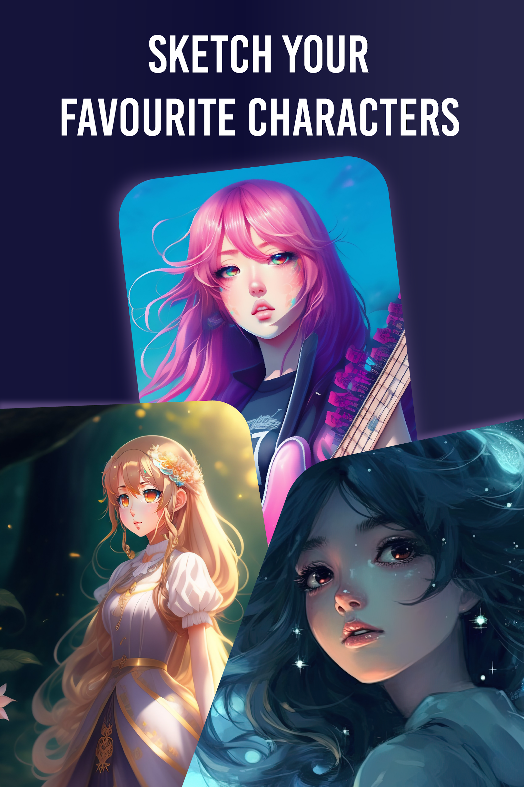 اسکرین شات 1 برنامه Learn To Draw Anime App