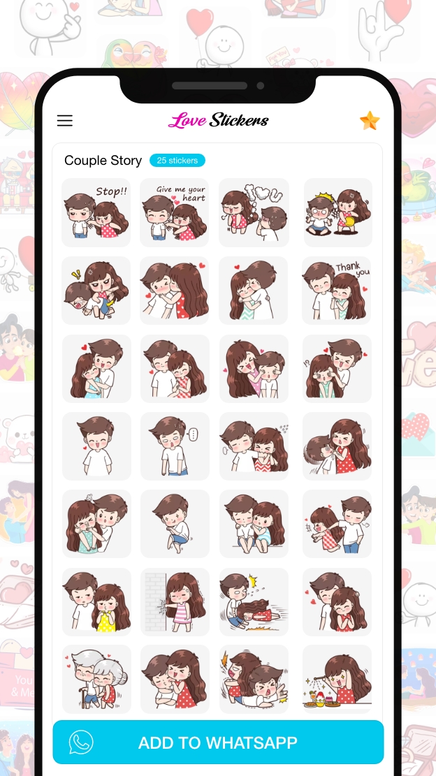 اسکرین شات 1 برنامه Love Stickers for Whatsapp