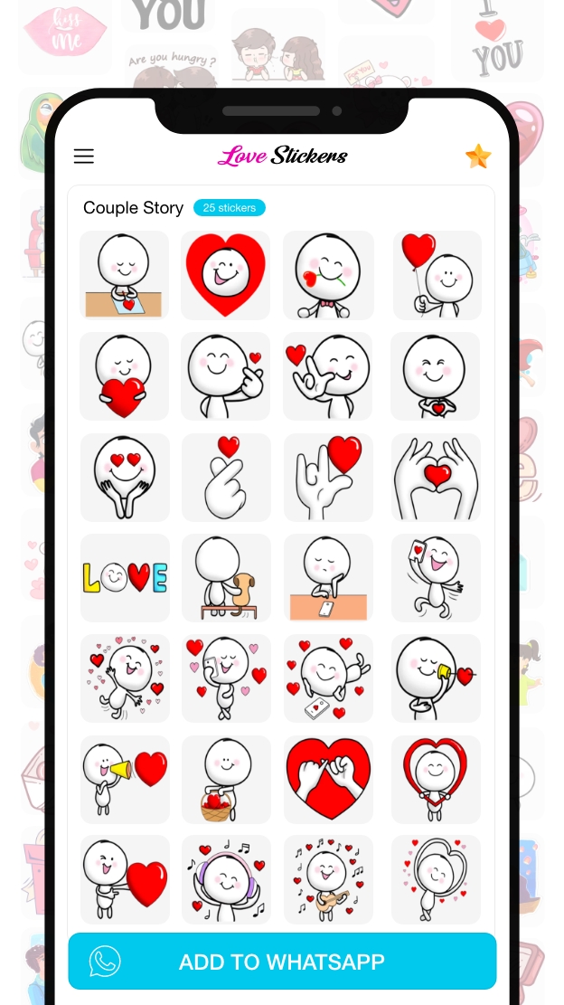 اسکرین شات 3 برنامه Love Stickers for Whatsapp