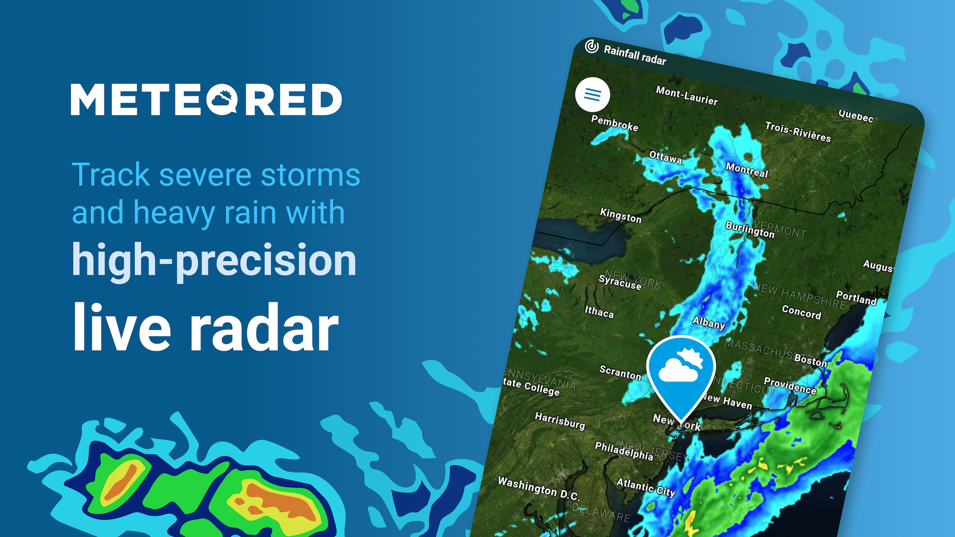 اسکرین شات 1 برنامه Weather Radar - Meteored News