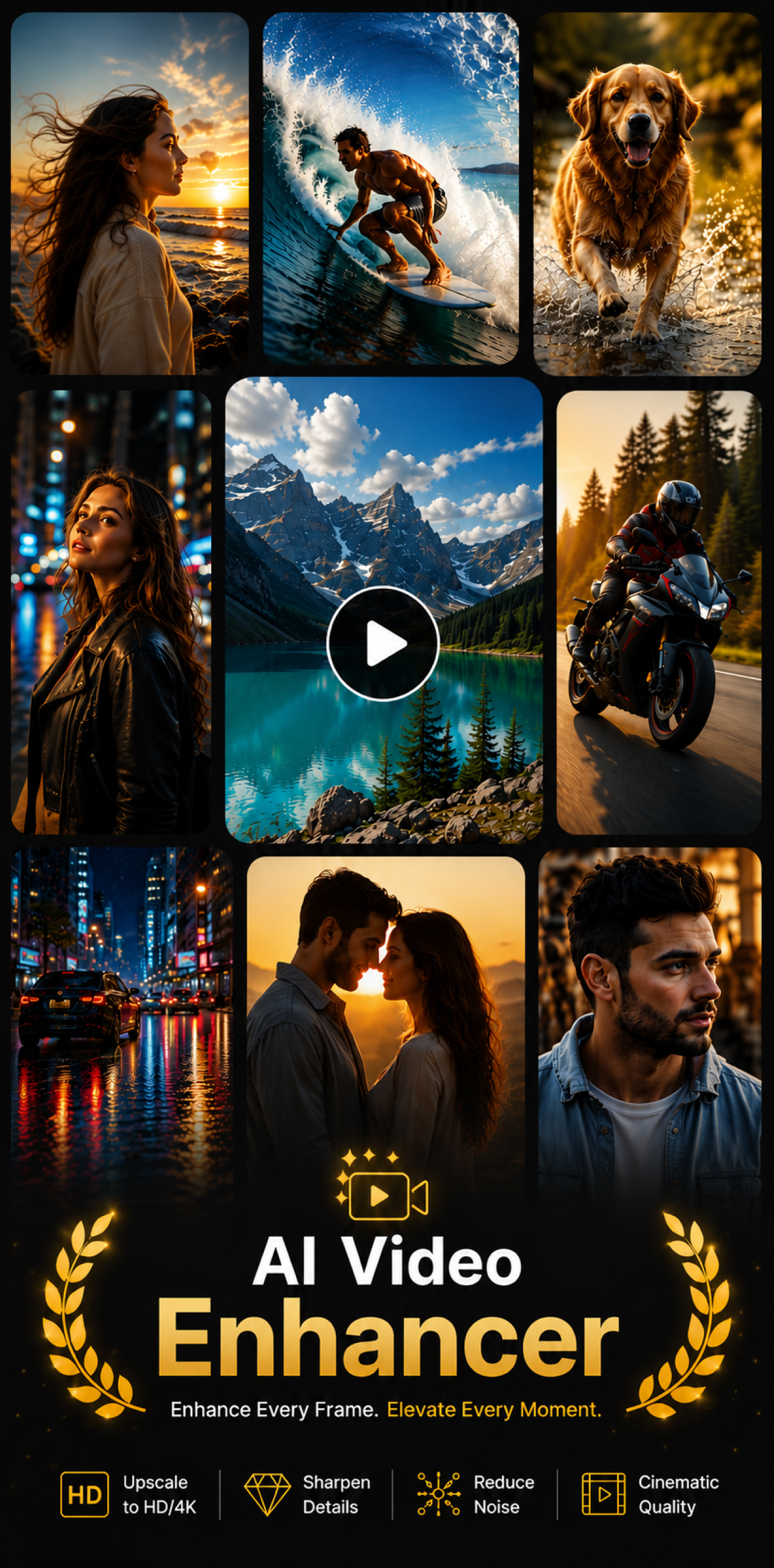 اسکرین شات 1 برنامه AI Video Enhancer - Upscaler