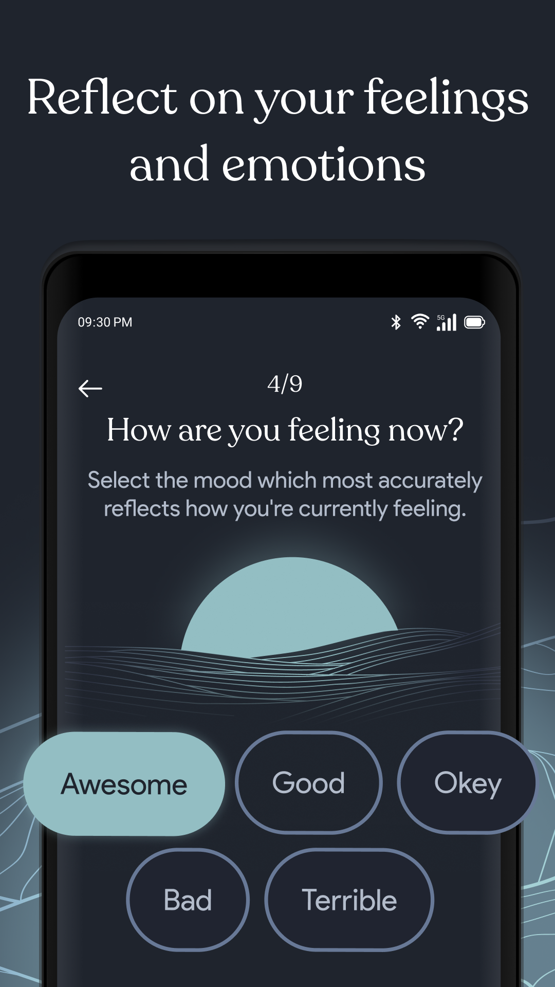 اسکرین شات 2 برنامه Moodlight - Daily Mood Tracker