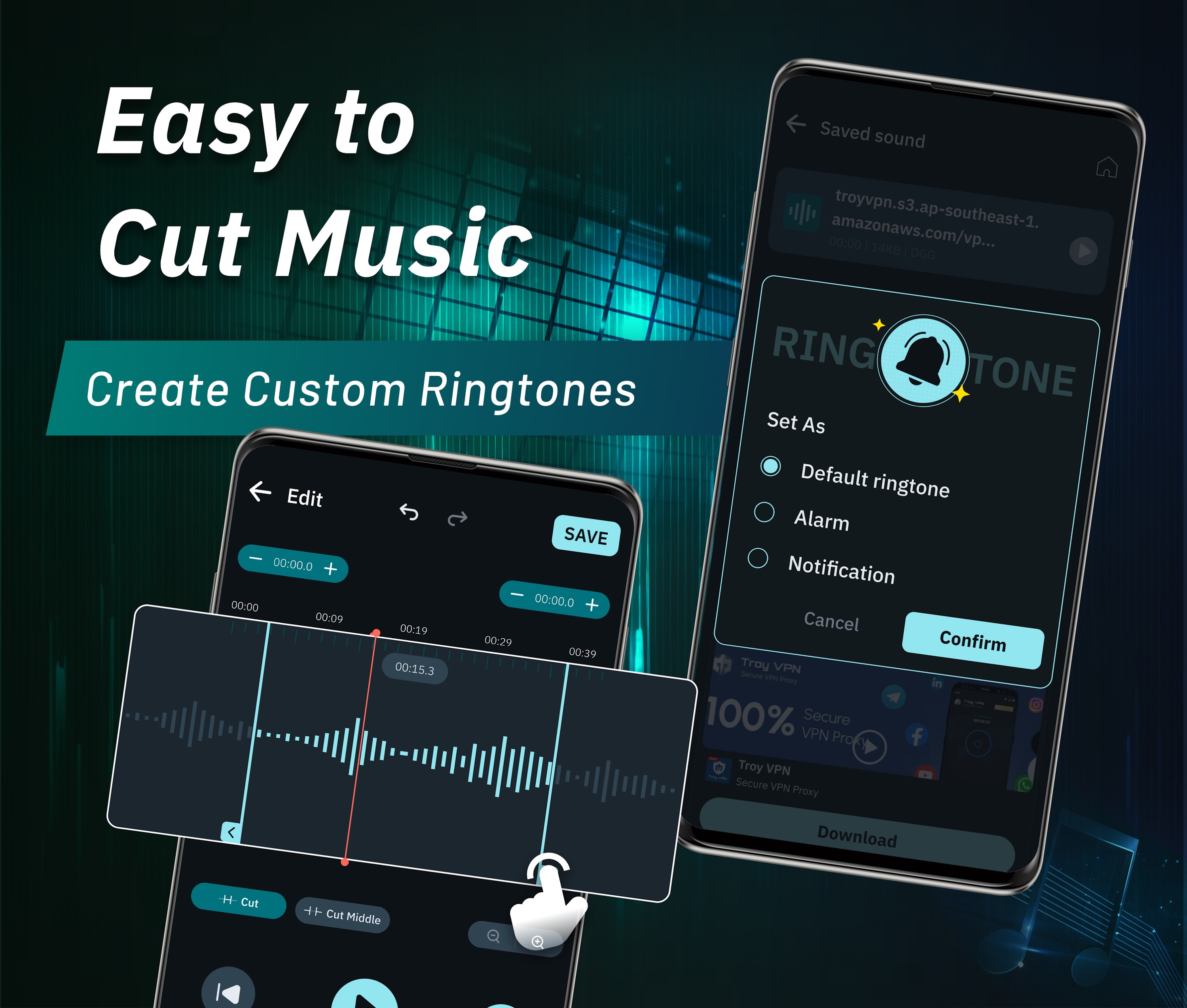 اسکرین شات 1 برنامه Music Cutter & Ringtone Maker