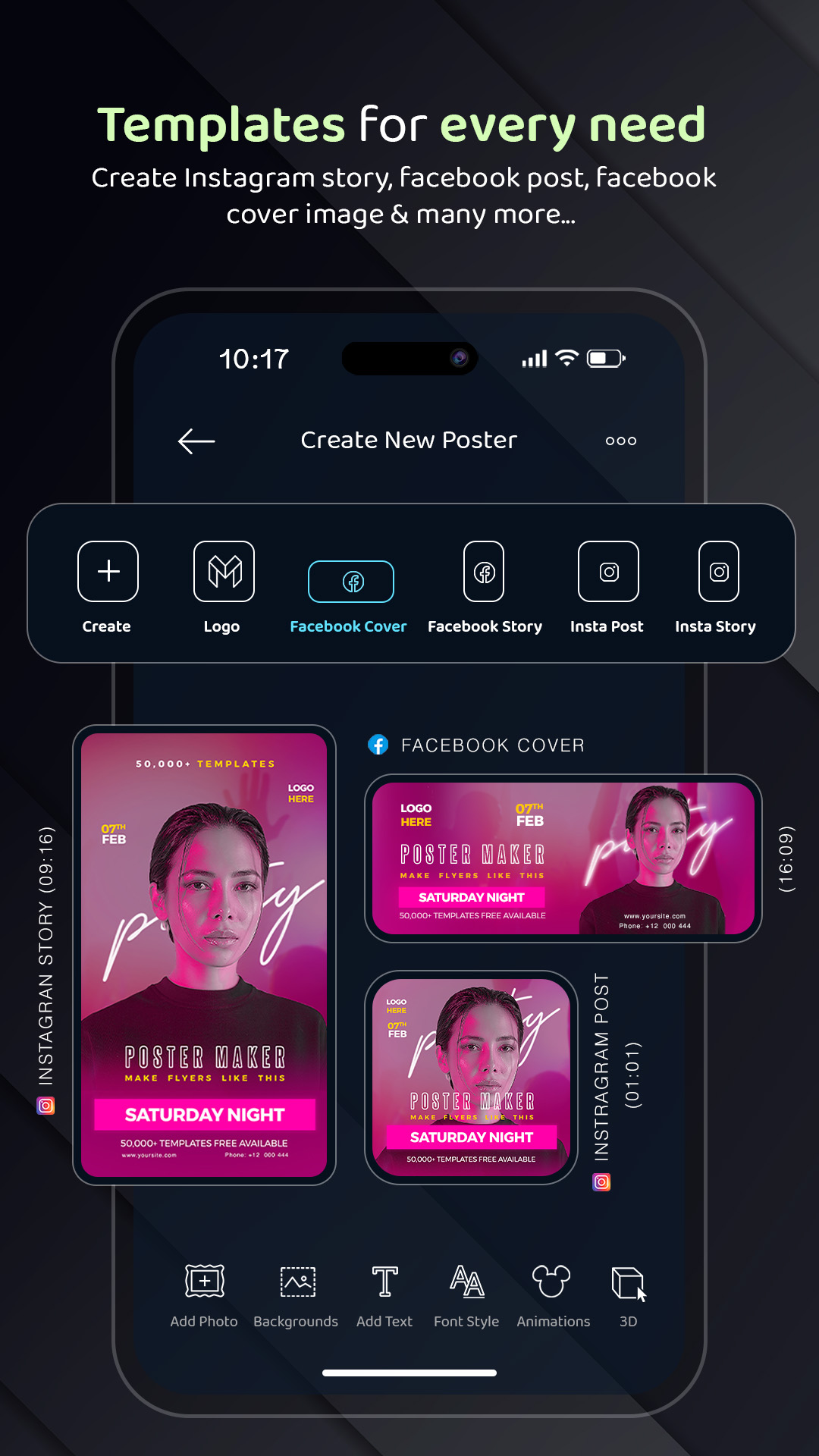 اسکرین شات 3 برنامه Flyer, Poster & Graphic Design