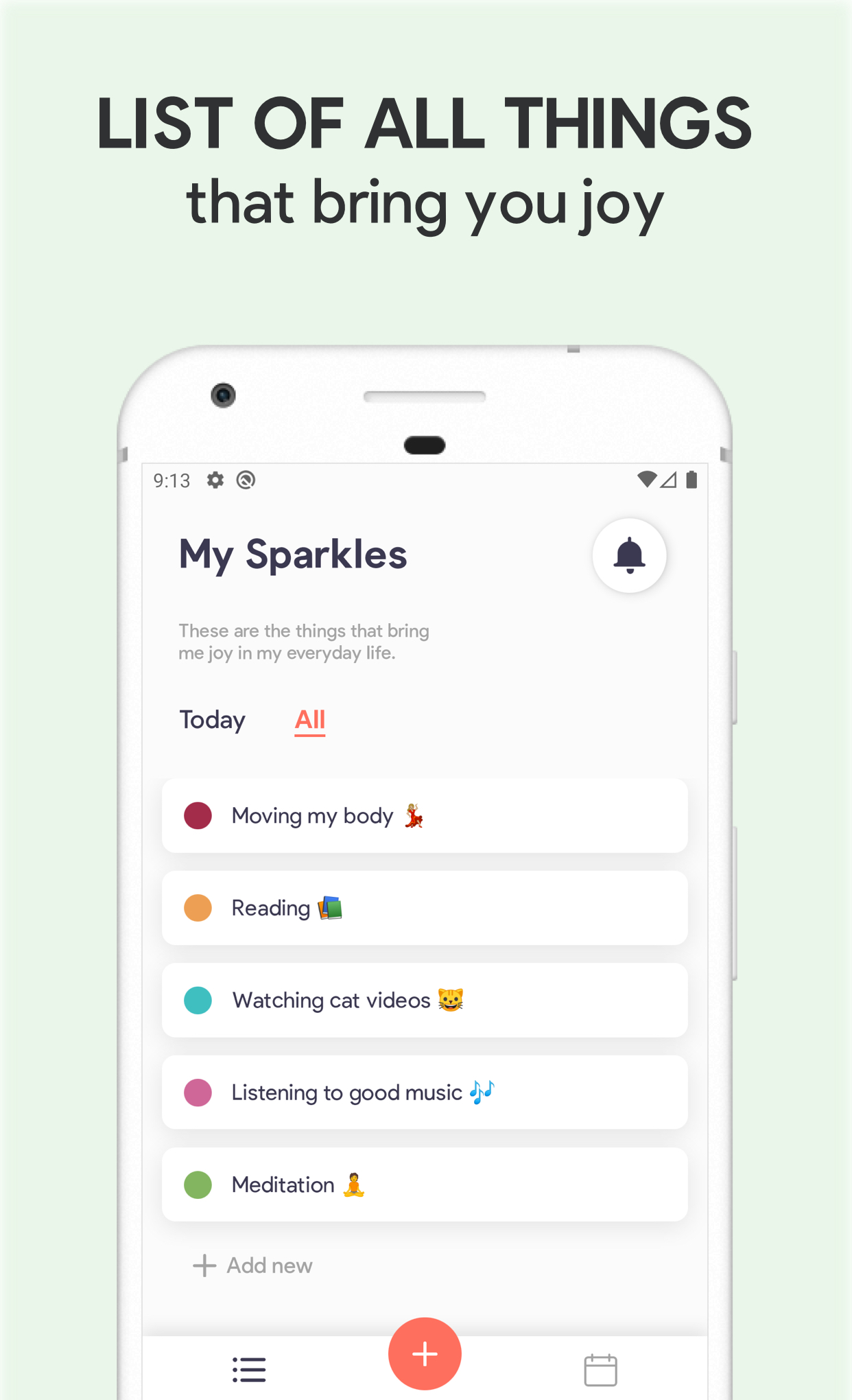 اسکرین شات 1 برنامه Sparkle: Self-Care Checklist,