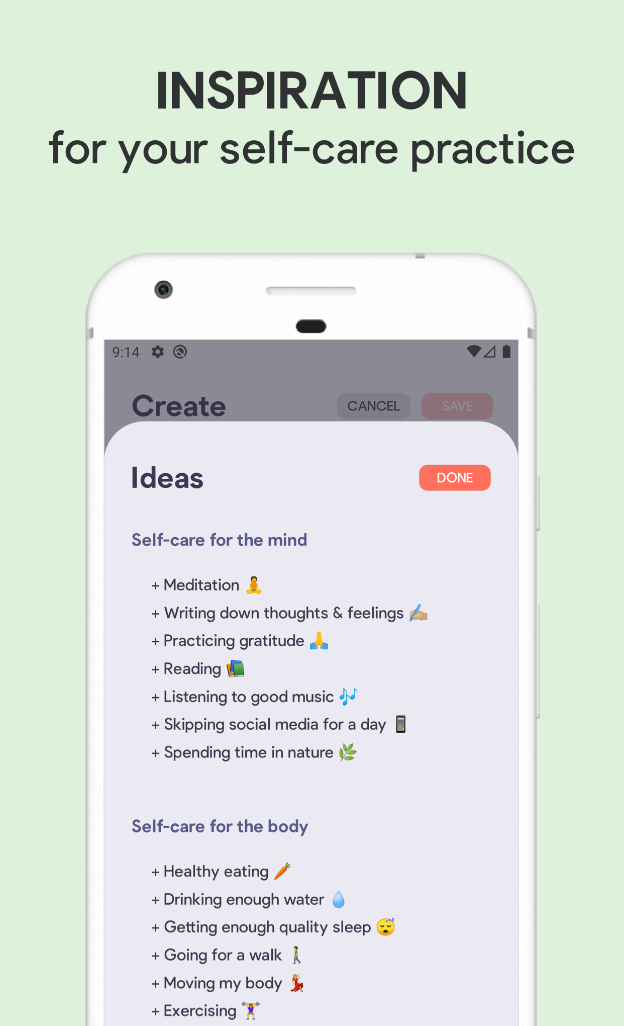 اسکرین شات 5 برنامه Sparkle: Self-Care Checklist,