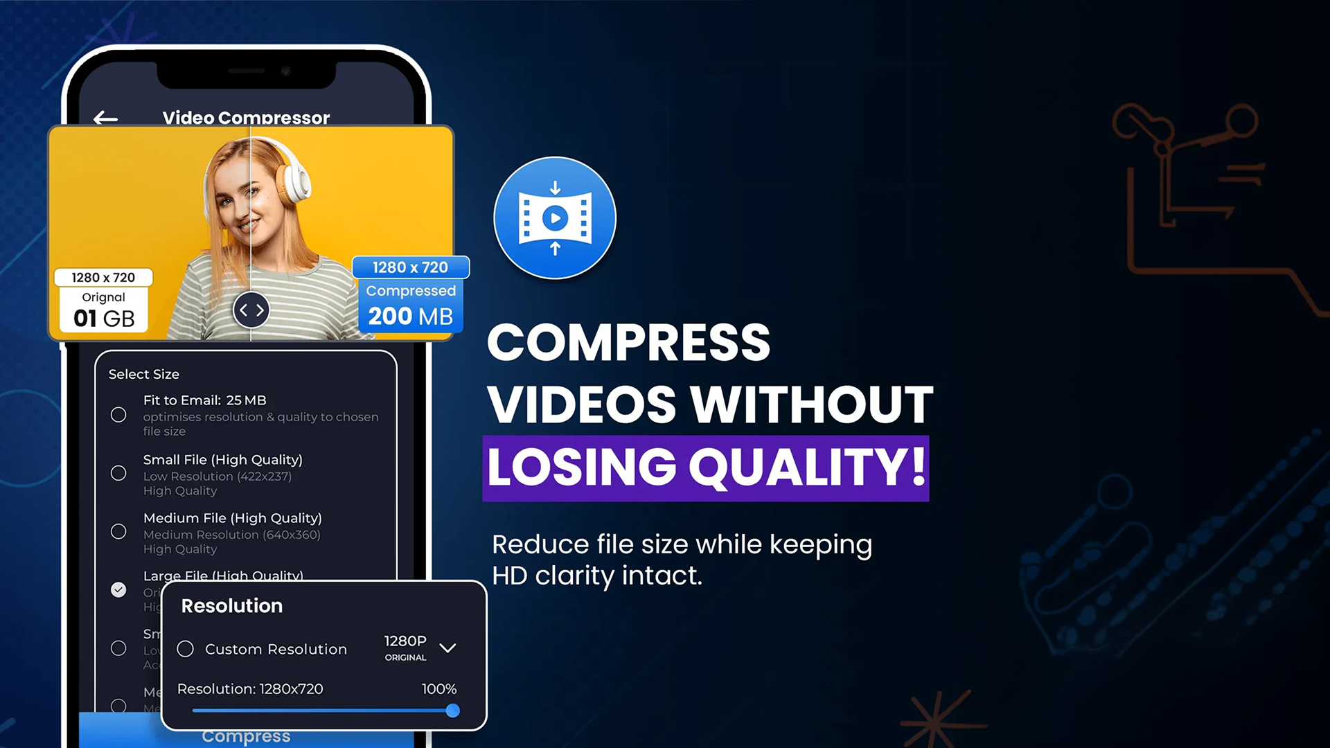 اسکرین شات 4 برنامه Video Converter:Compress Video