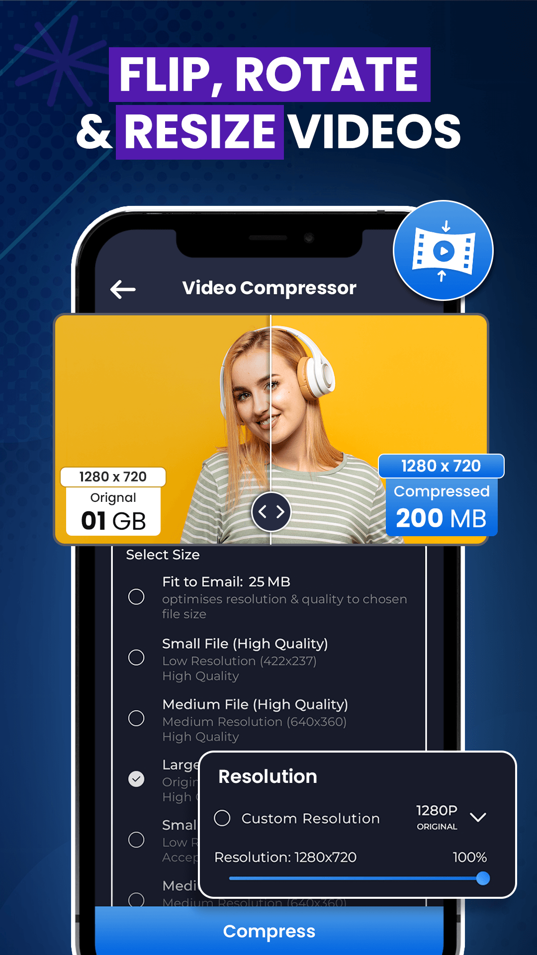 اسکرین شات 4 برنامه Video Converter:Compress Video