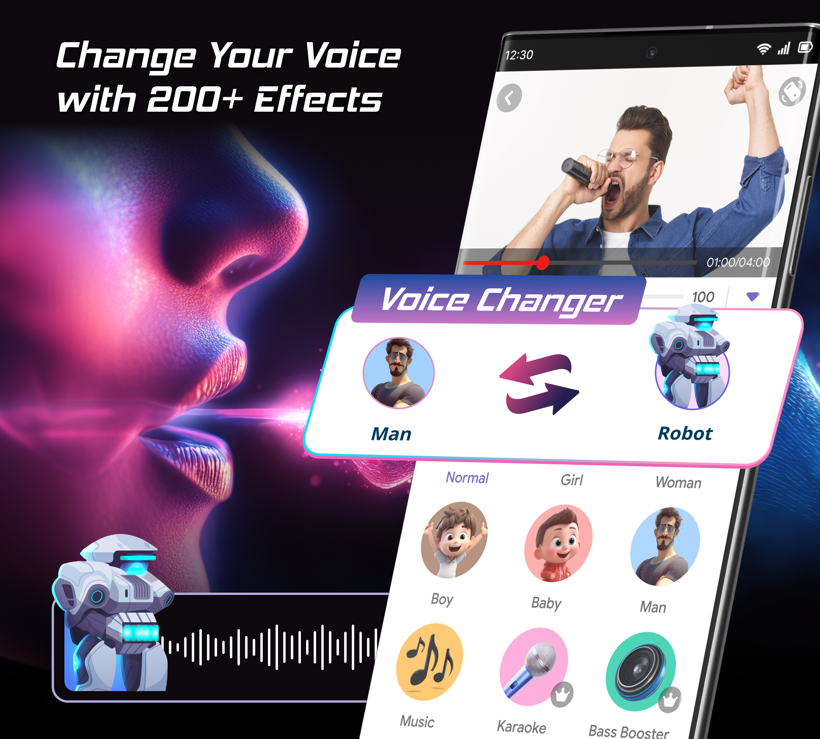 اسکرین شات 1 برنامه Voice Changer & Voice Effects