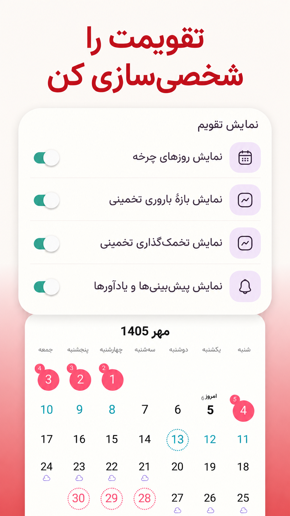 اسکرین شات 2 برنامه ژینا | پریود,سلامت بانوان و بارداری