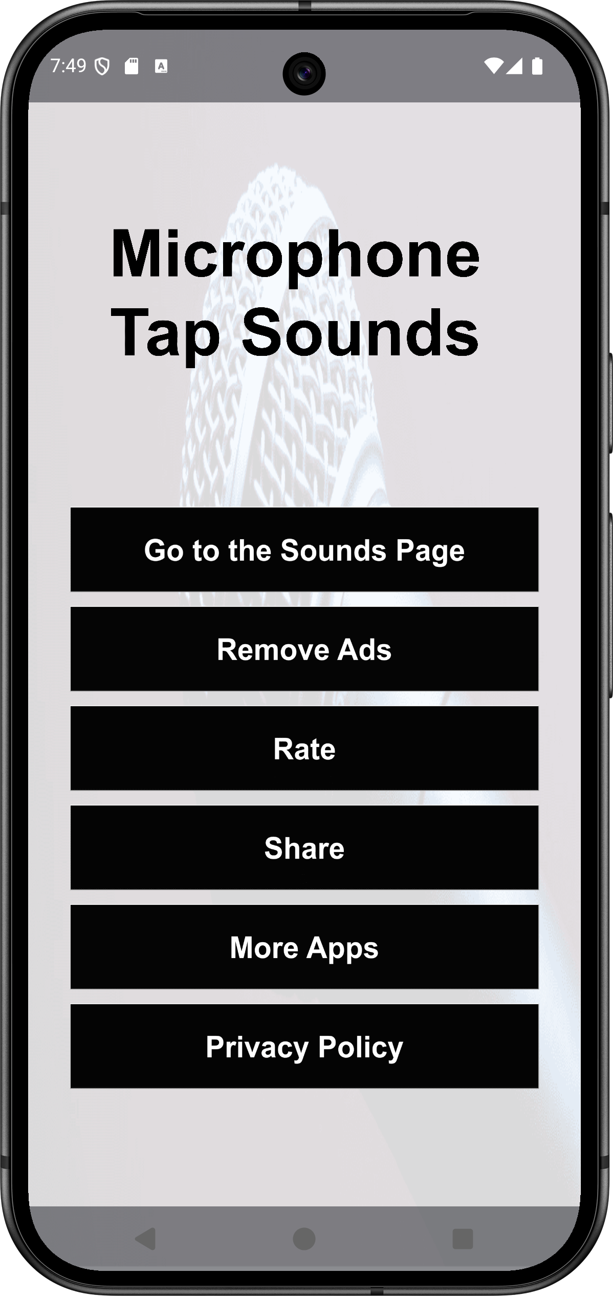 اسکرین شات 5 برنامه Microphone Tap Sounds