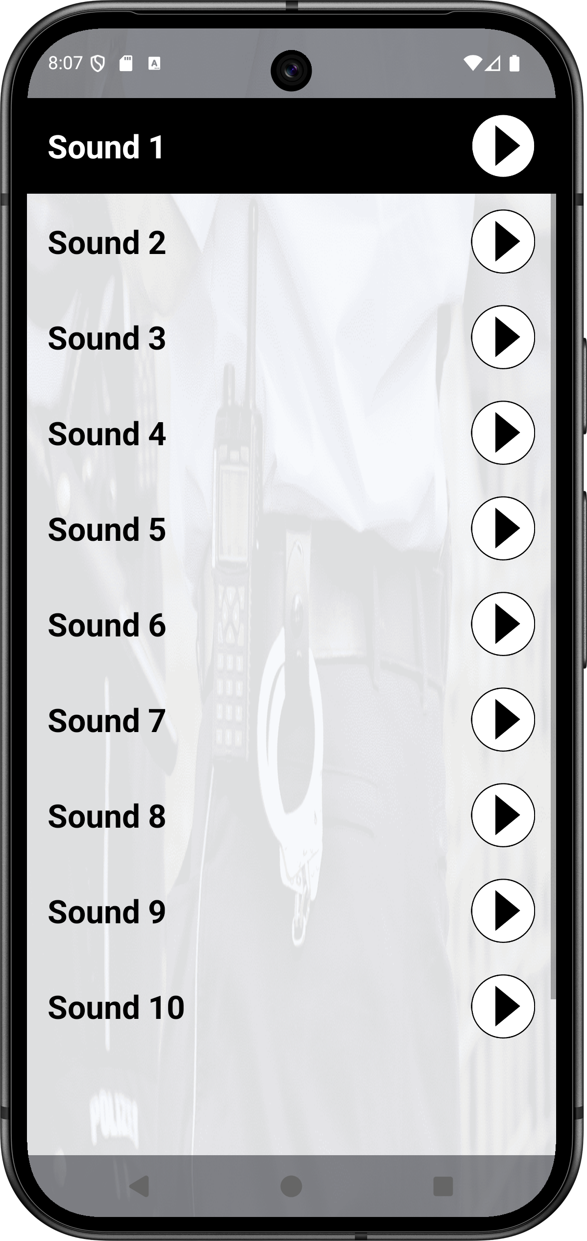 اسکرین شات 3 برنامه Police Radio Sound Simulator