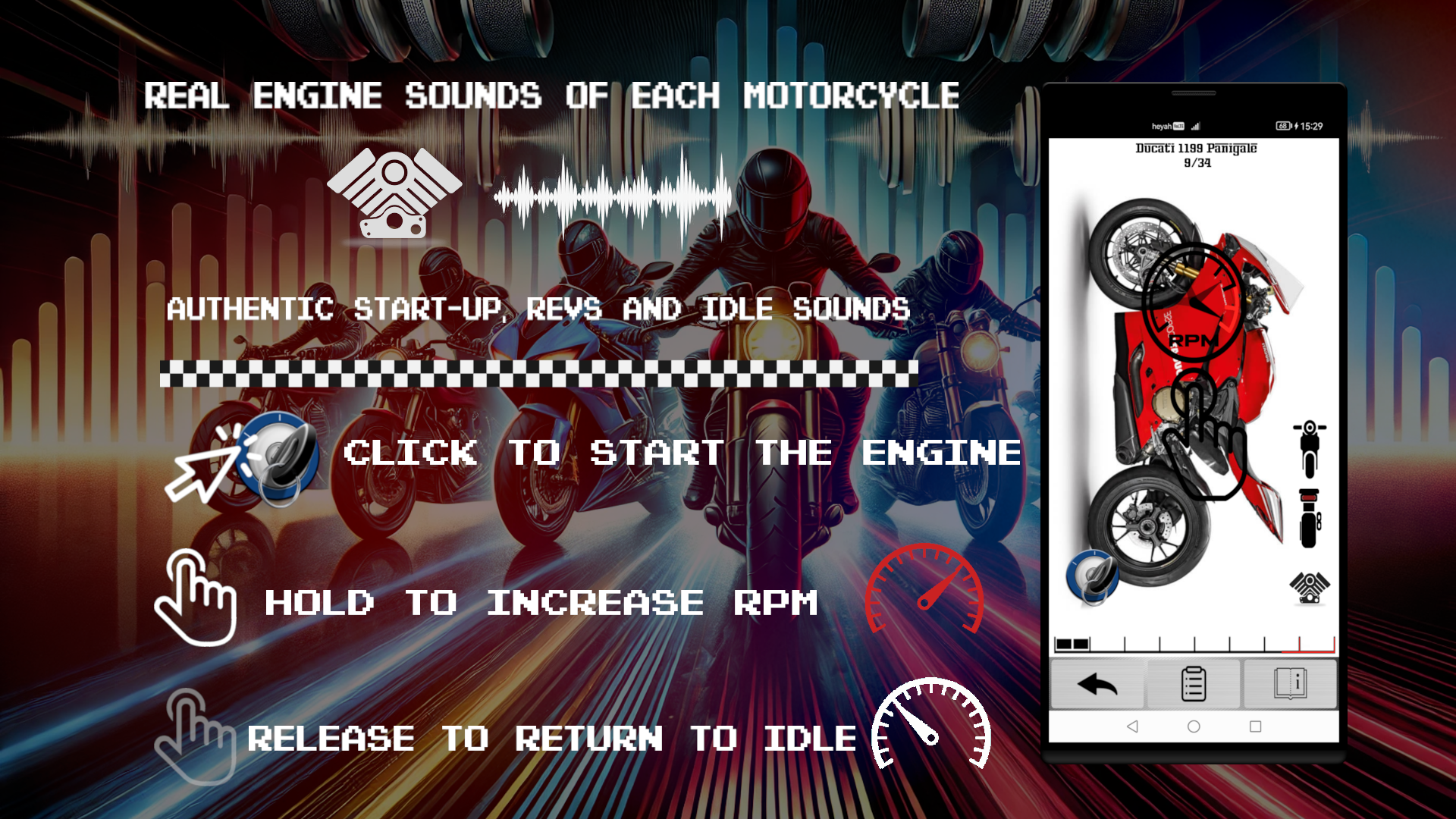 اسکرین شات 2 برنامه Motorcycles - Engines Sounds