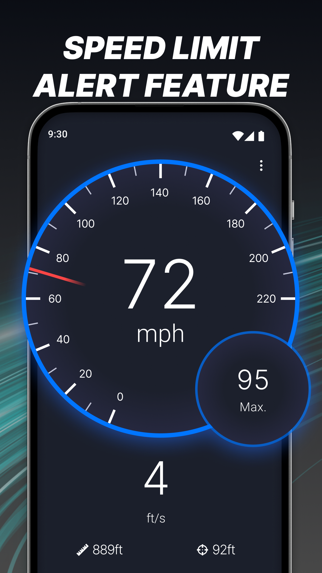 اسکرین شات 1 برنامه GPS Speedometer: Speed Tracker