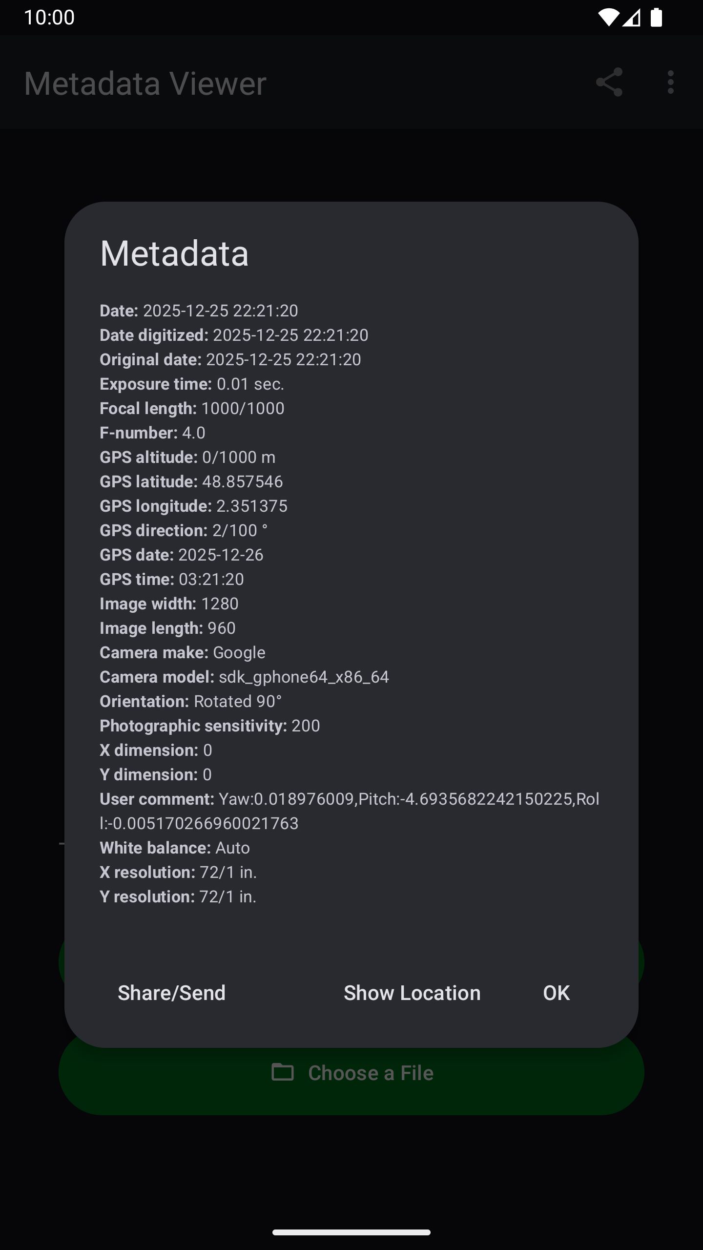 اسکرین شات 6 برنامه Photo Metadata Viewer