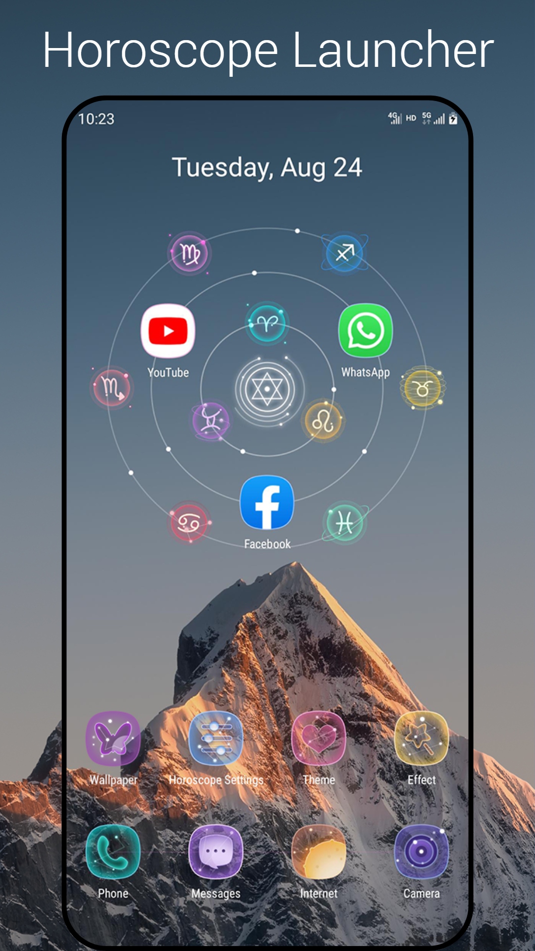اسکرین شات 1 برنامه Horoscope Launcher - star sign