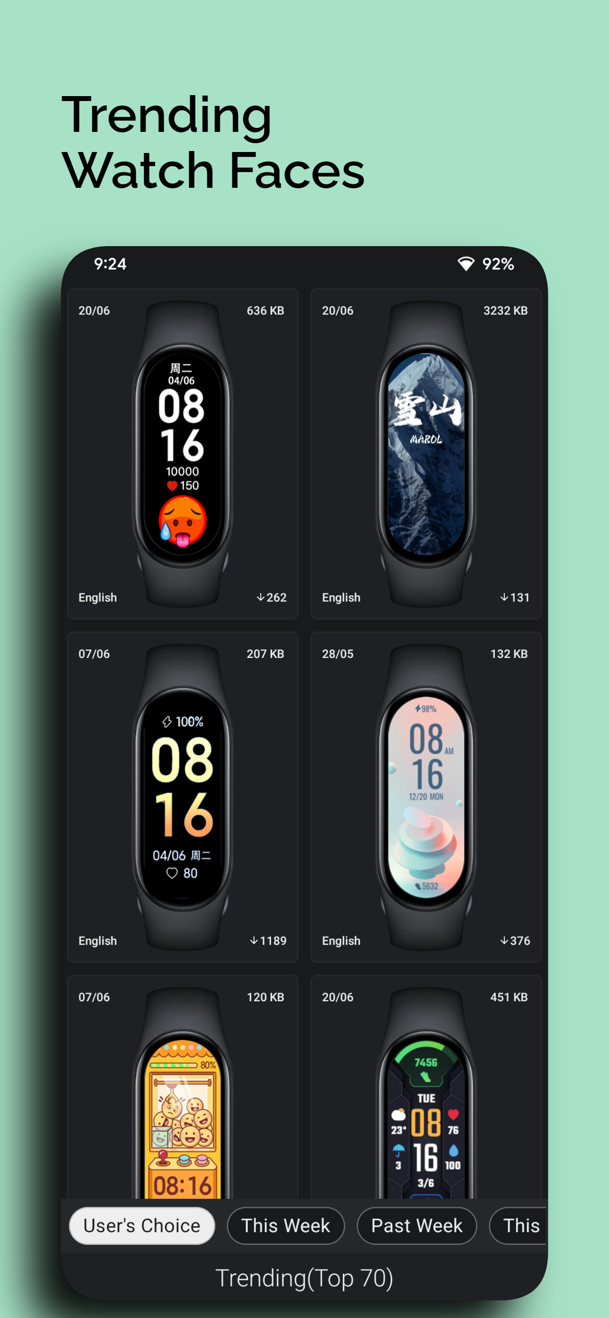 اسکرین شات 3 برنامه Mi Band 7 Watch Faces