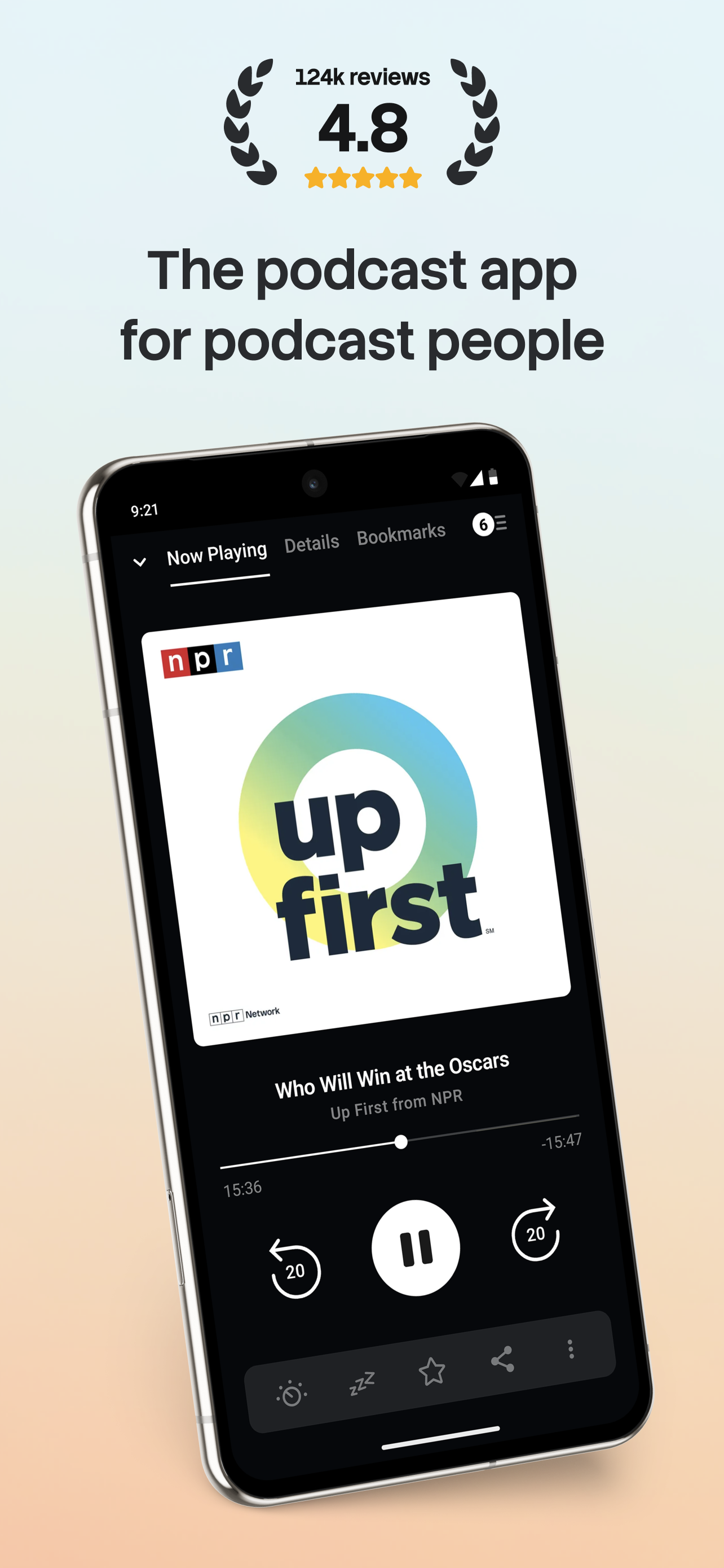 اسکرین شات 1 برنامه Pocket Casts - Podcast App