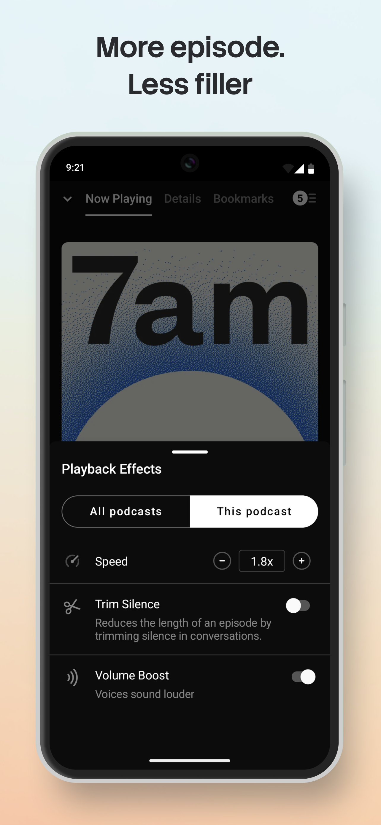 اسکرین شات 5 برنامه Pocket Casts - Podcast App