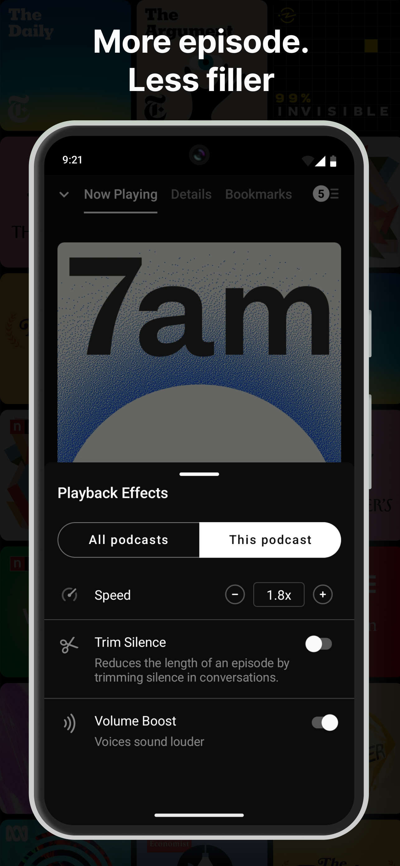 اسکرین شات 4 برنامه Pocket Casts - Podcast App