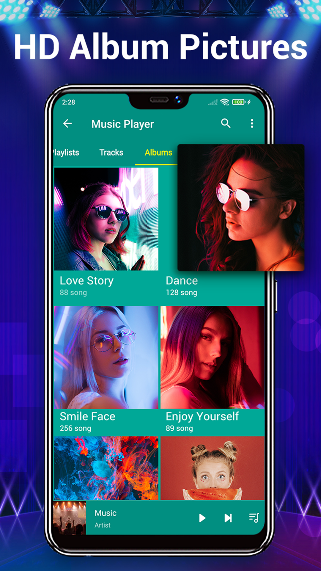 اسکرین شات 3 برنامه Music Player - Audio Player