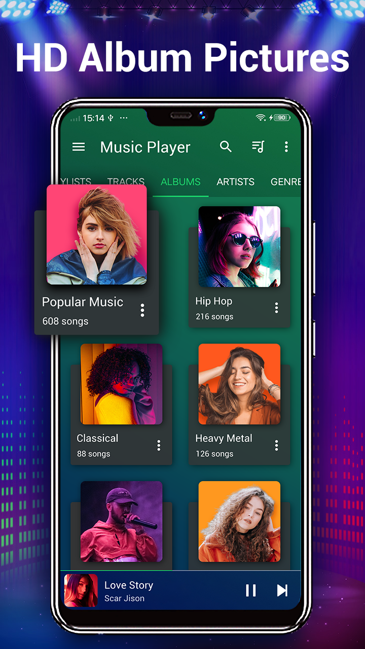 اسکرین شات 4 برنامه Music Player- Bass Boost,Audio