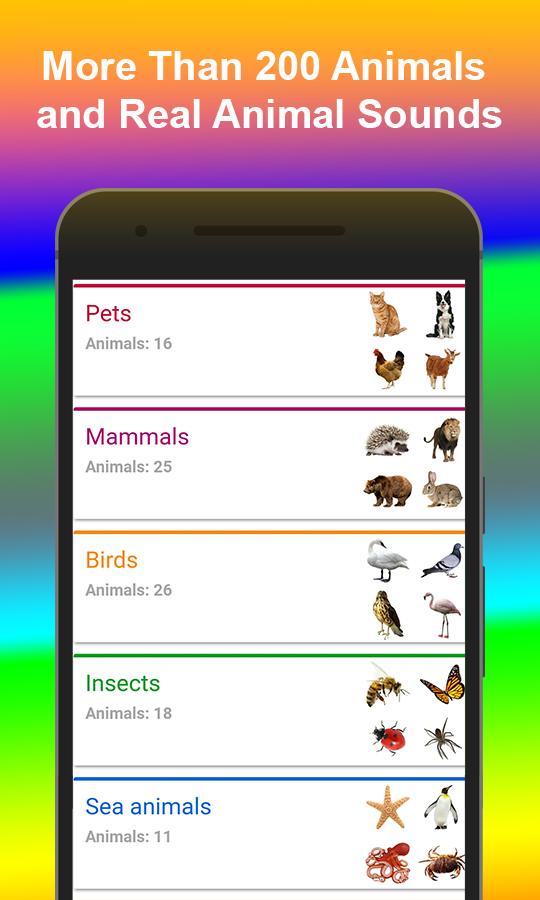 اسکرین شات 1 برنامه Animals for Kids: Learn