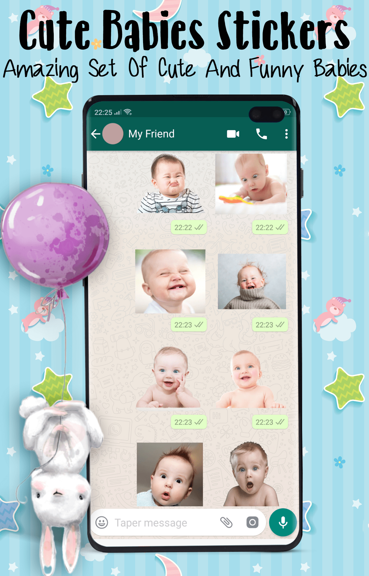 اسکرین شات 1 برنامه Babies Stickers for Whatsapp