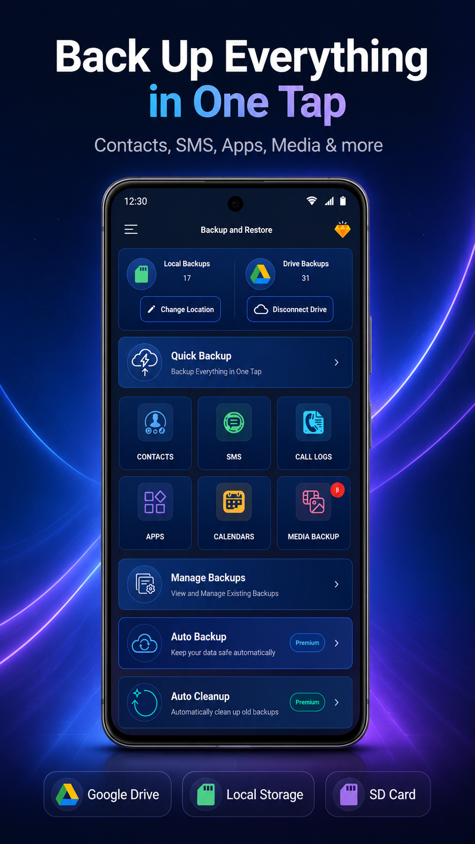 اسکرین شات 2 برنامه Backup and Restore All