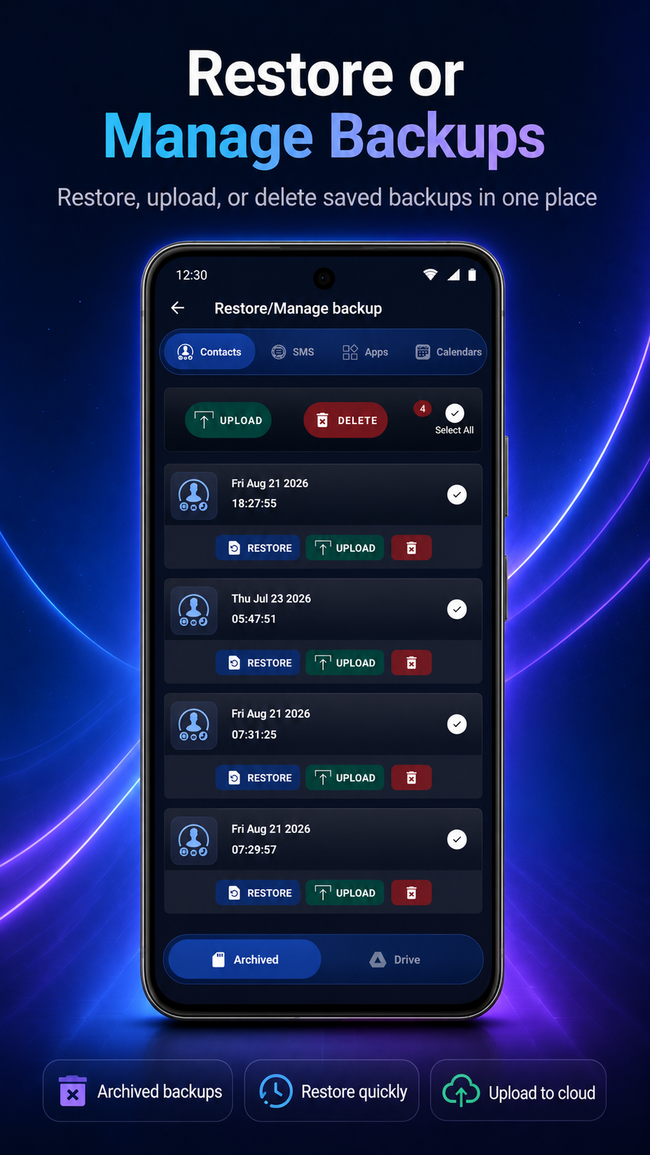 اسکرین شات 5 برنامه Backup and Restore All