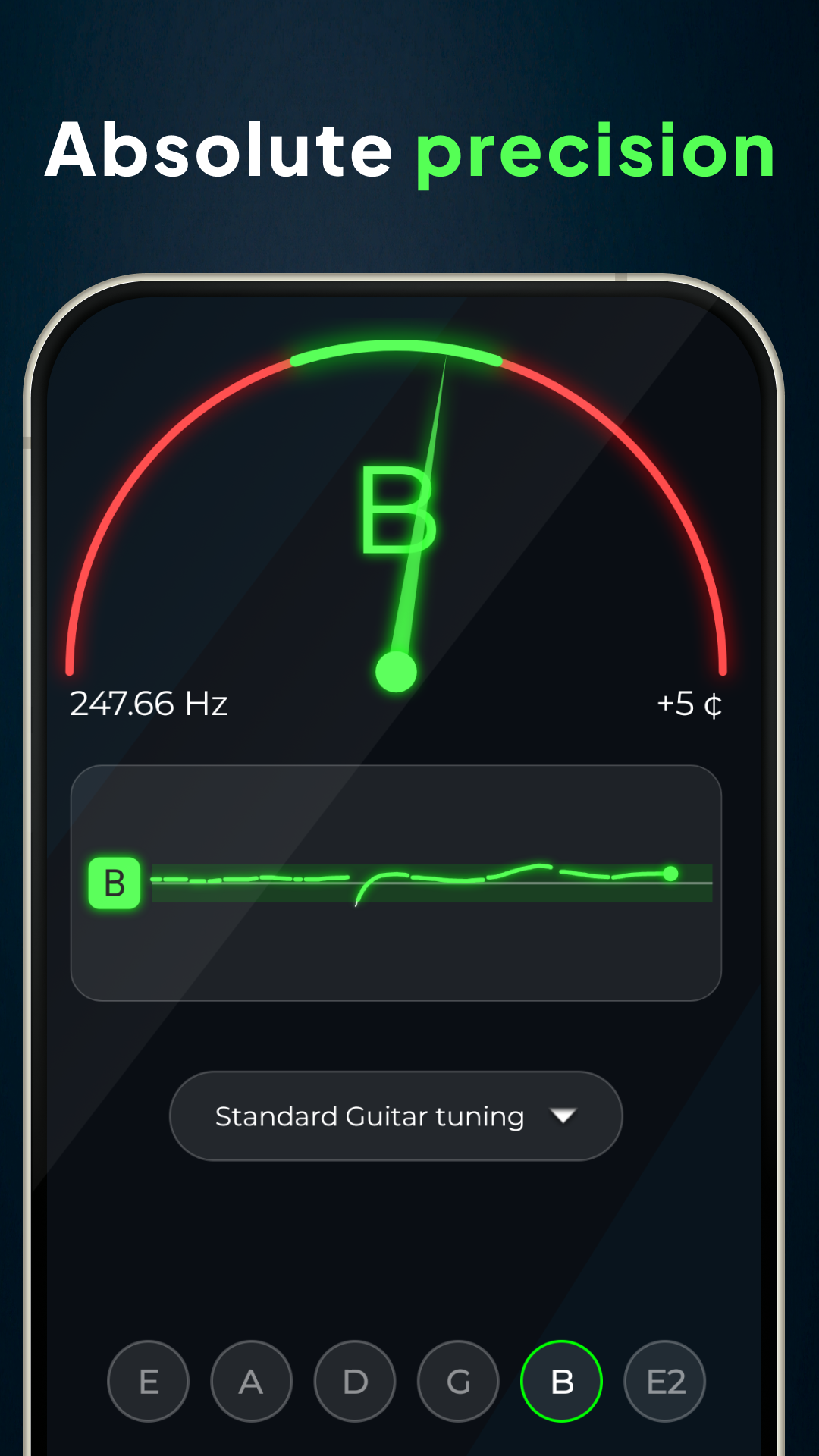 اسکرین شات 2 برنامه Advanced Tuner: Guitar, Violin