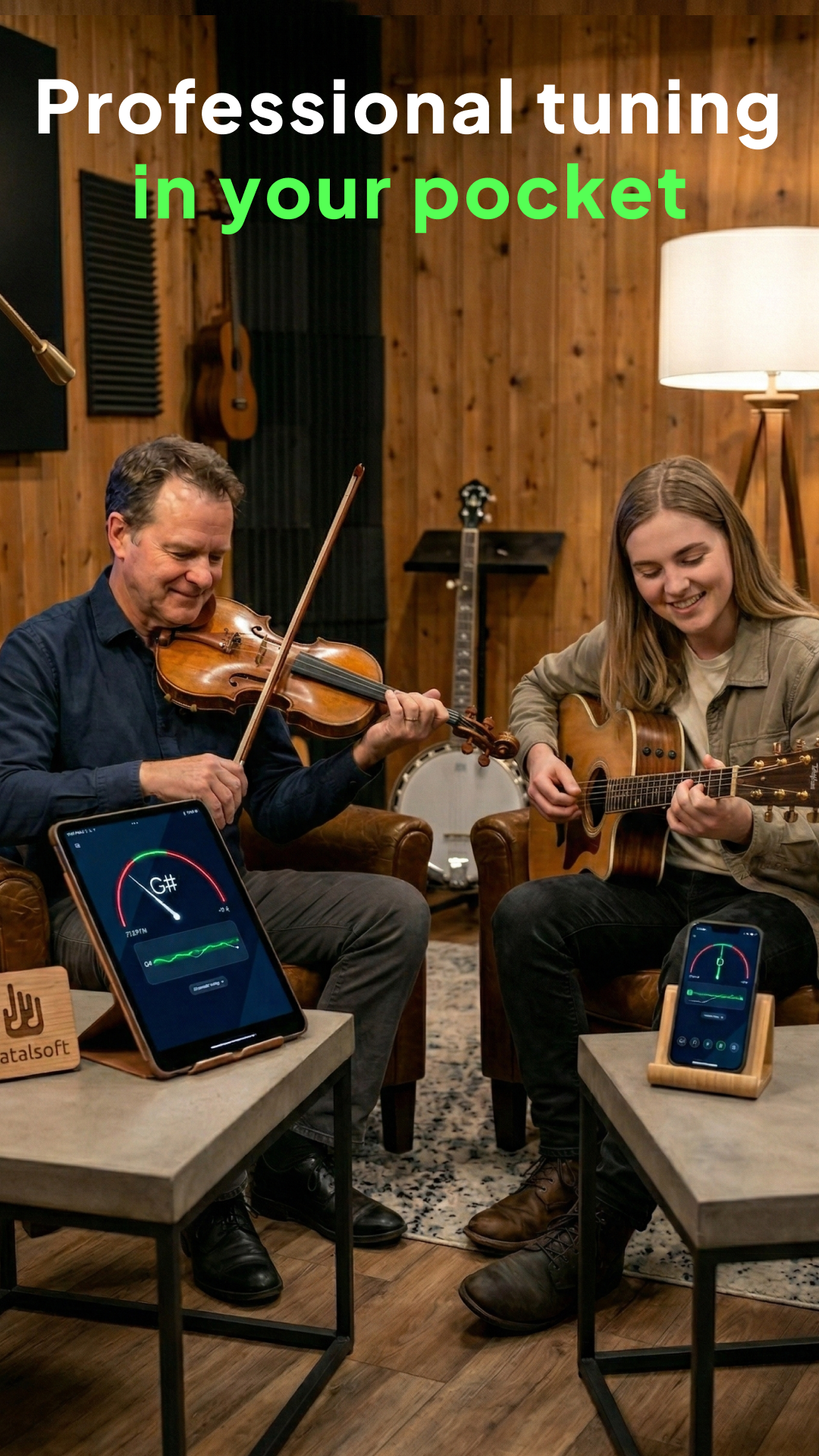 اسکرین شات 1 برنامه Advanced Tuner: Guitar, Violin