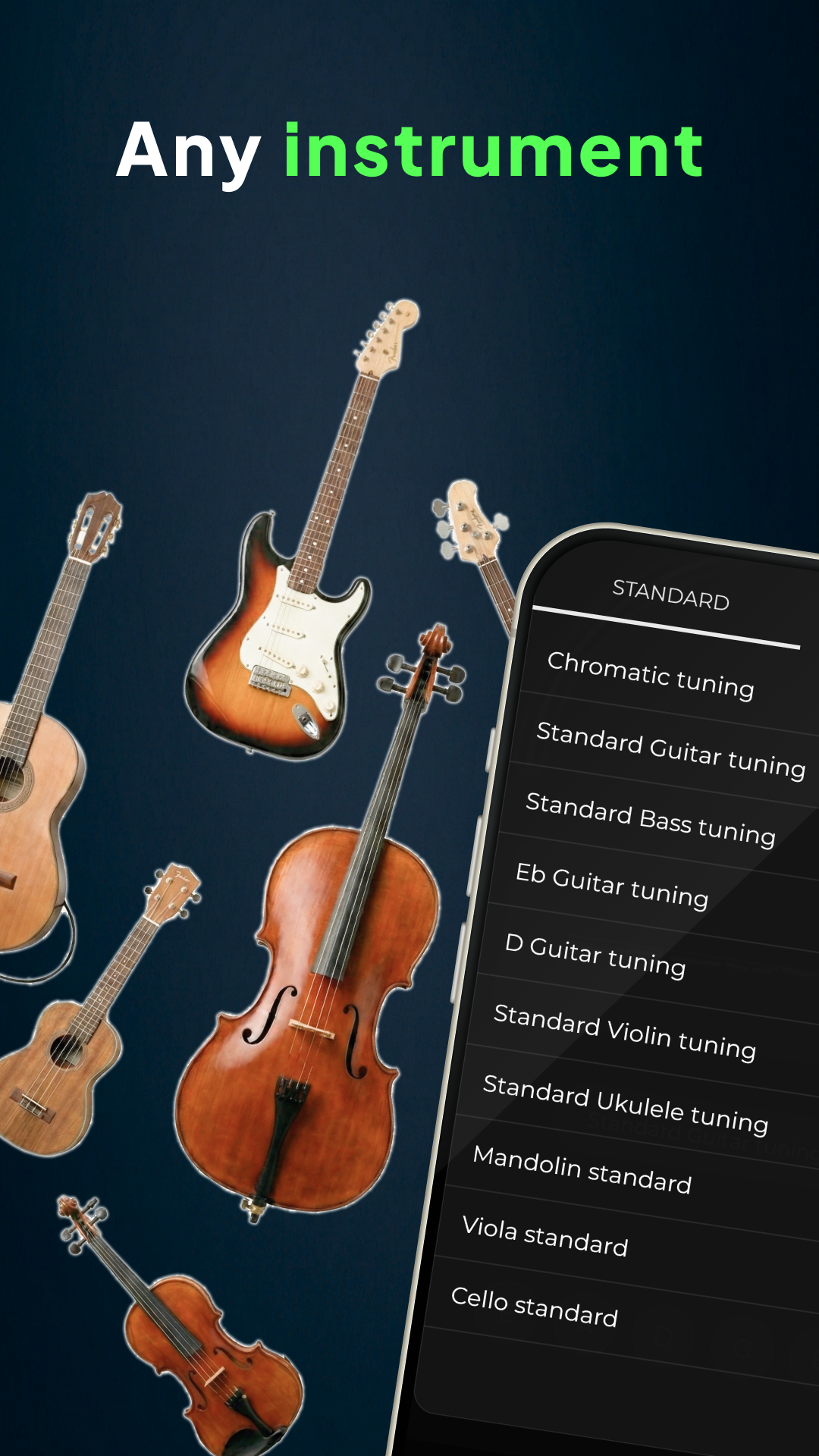 اسکرین شات 4 برنامه Advanced Tuner: Guitar, Violin