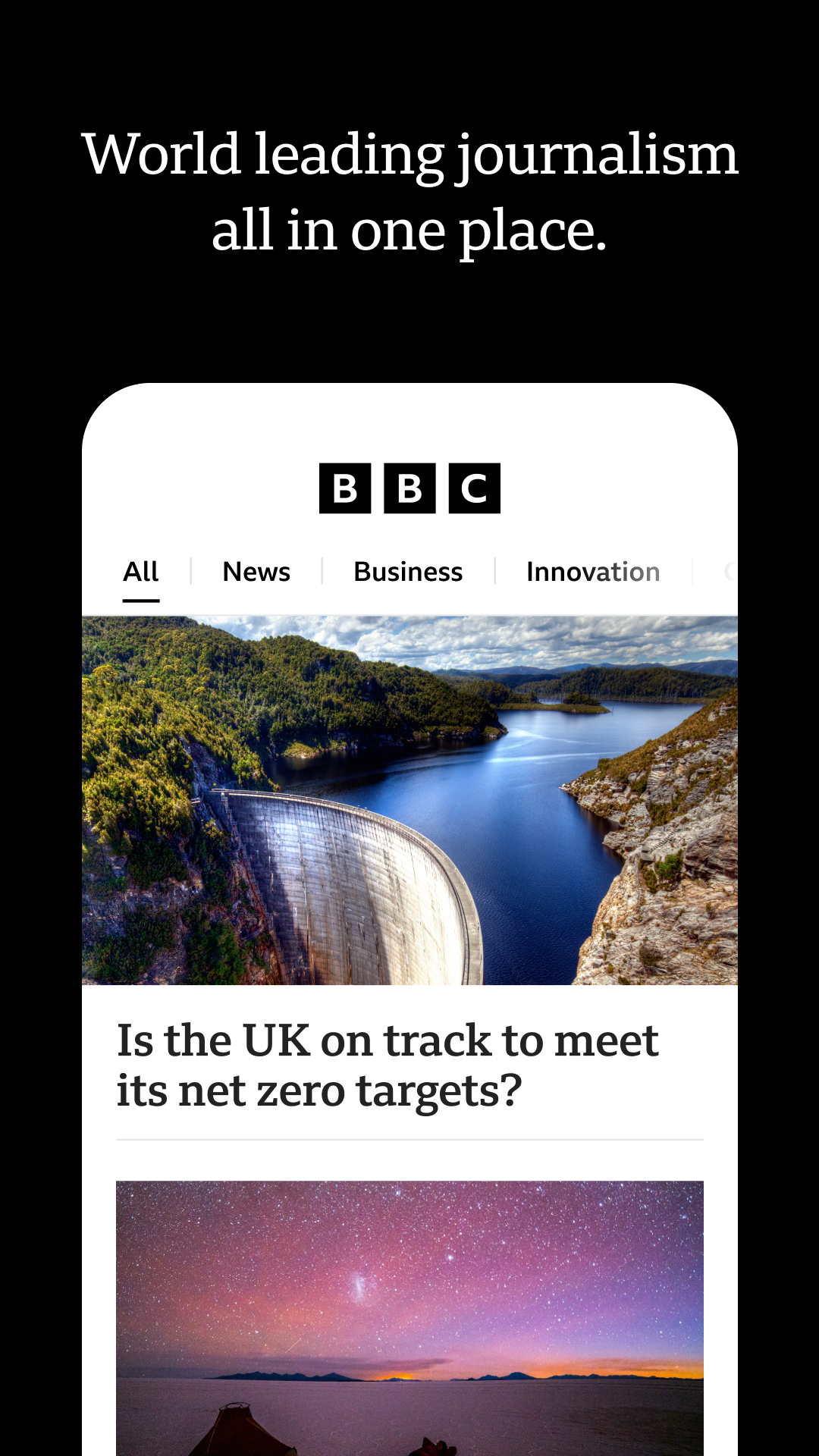 اسکرین شات 1 برنامه BBC: World News & Stories