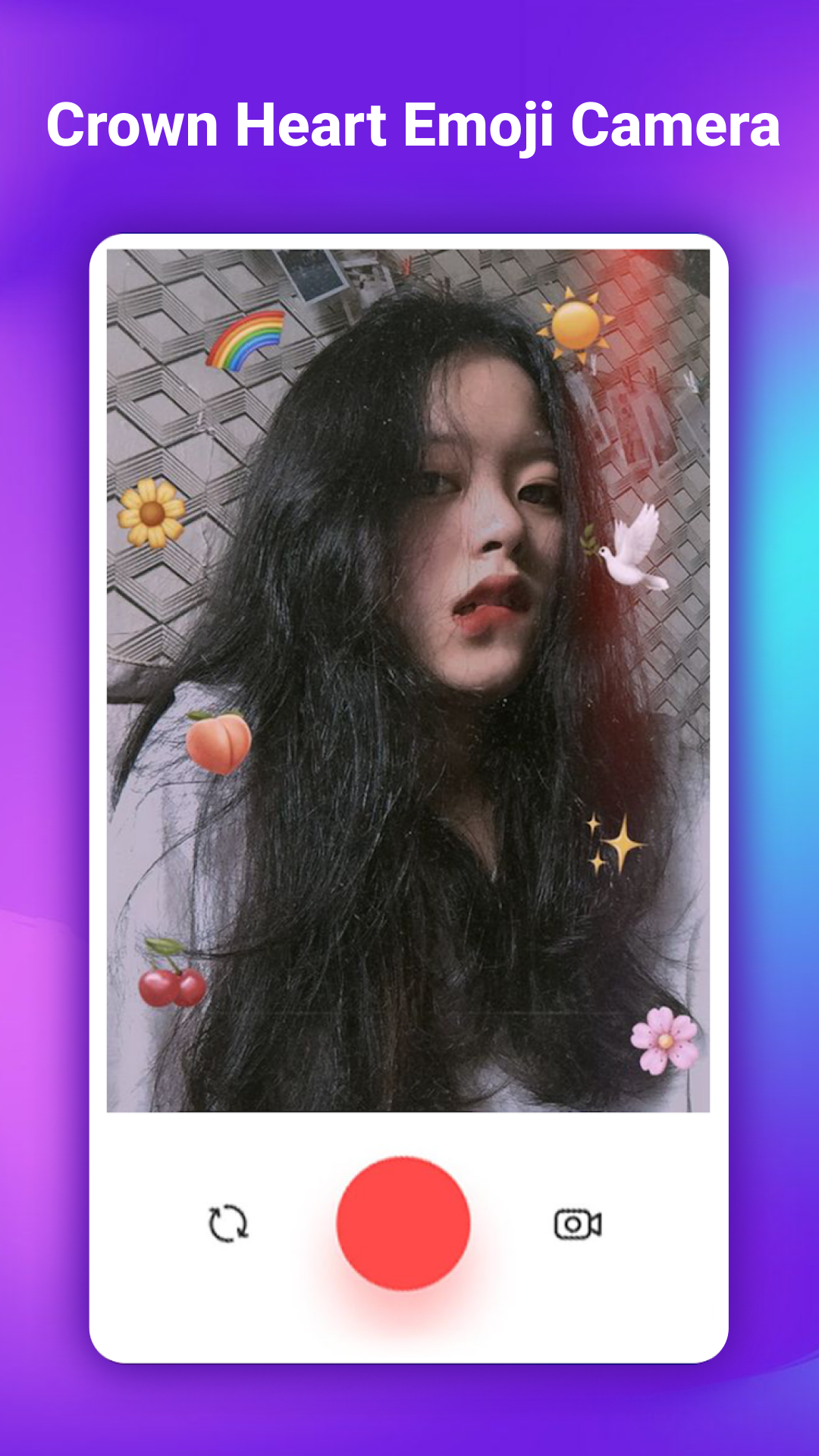 اسکرین شات 8 برنامه Crown Heart Emoji Camera