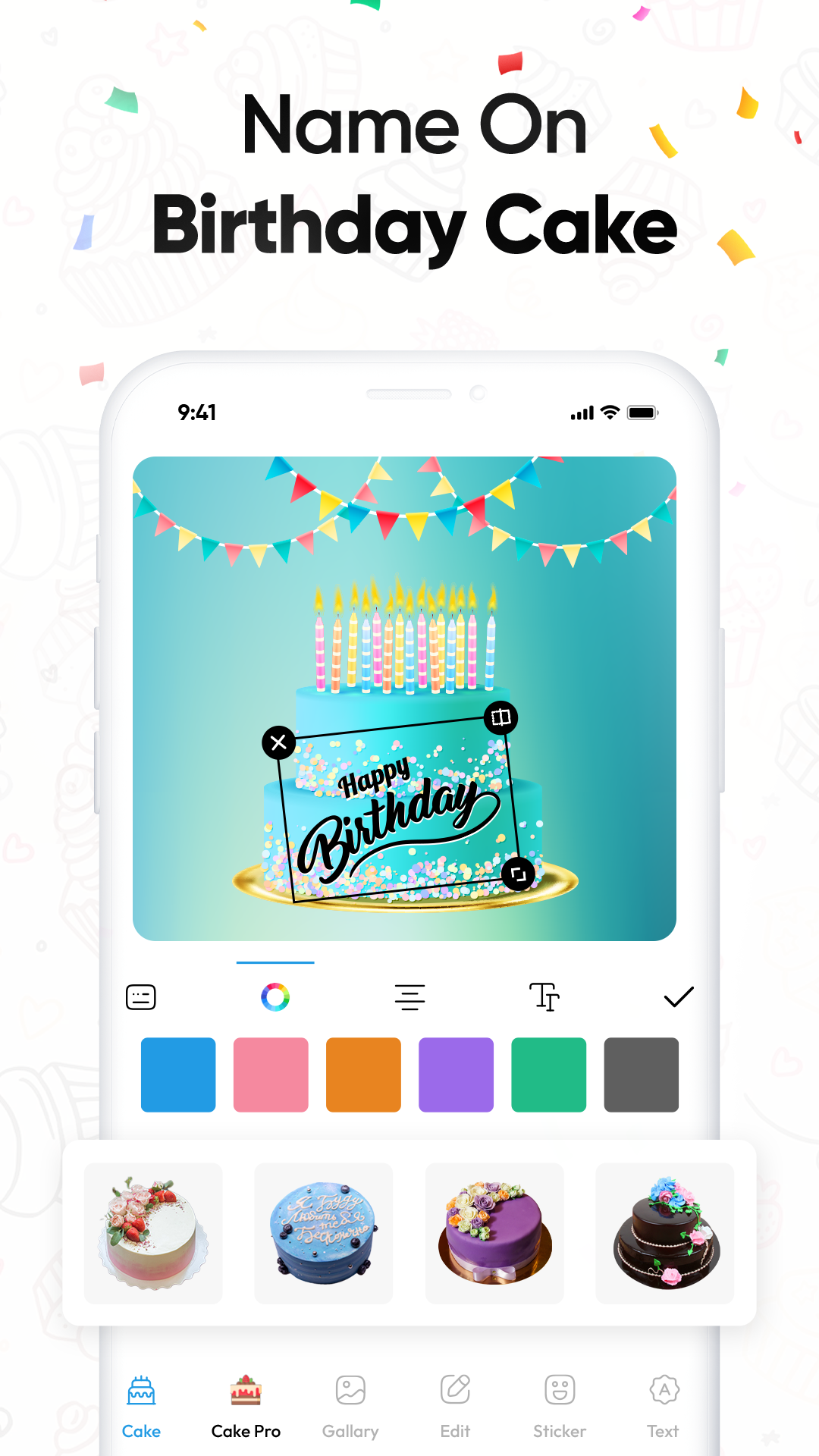 اسکرین شات 6 برنامه Name Photo On Birthday Cake