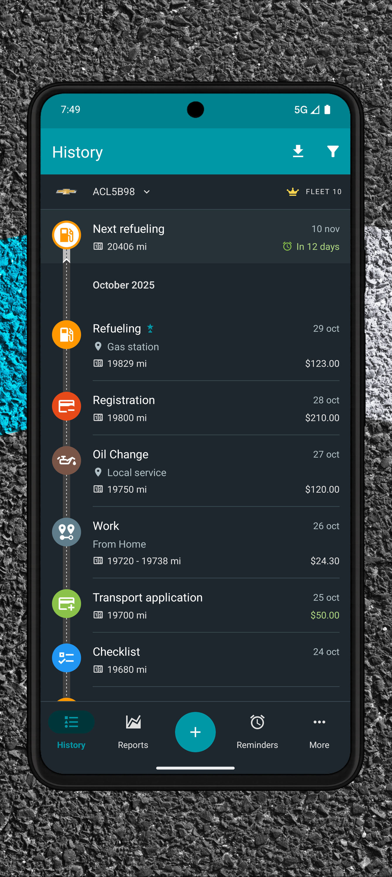 اسکرین شات 2 برنامه Drivvo - Vehicle management
