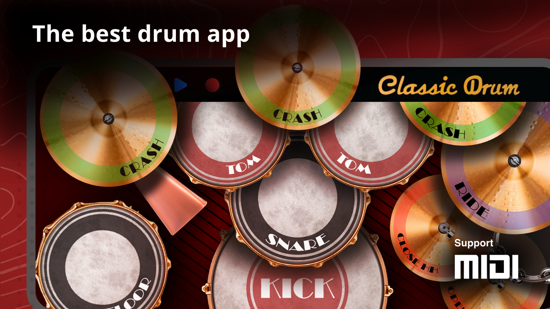 اسکرین شات 1 بازی Classic Drum: play drums