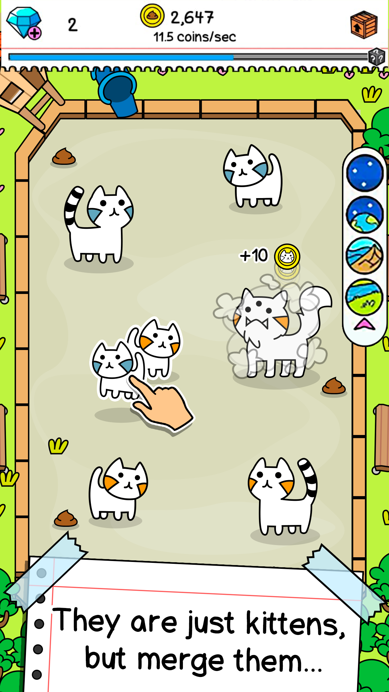 اسکرین شات 1 بازی Cat Evolution: Merge Animals