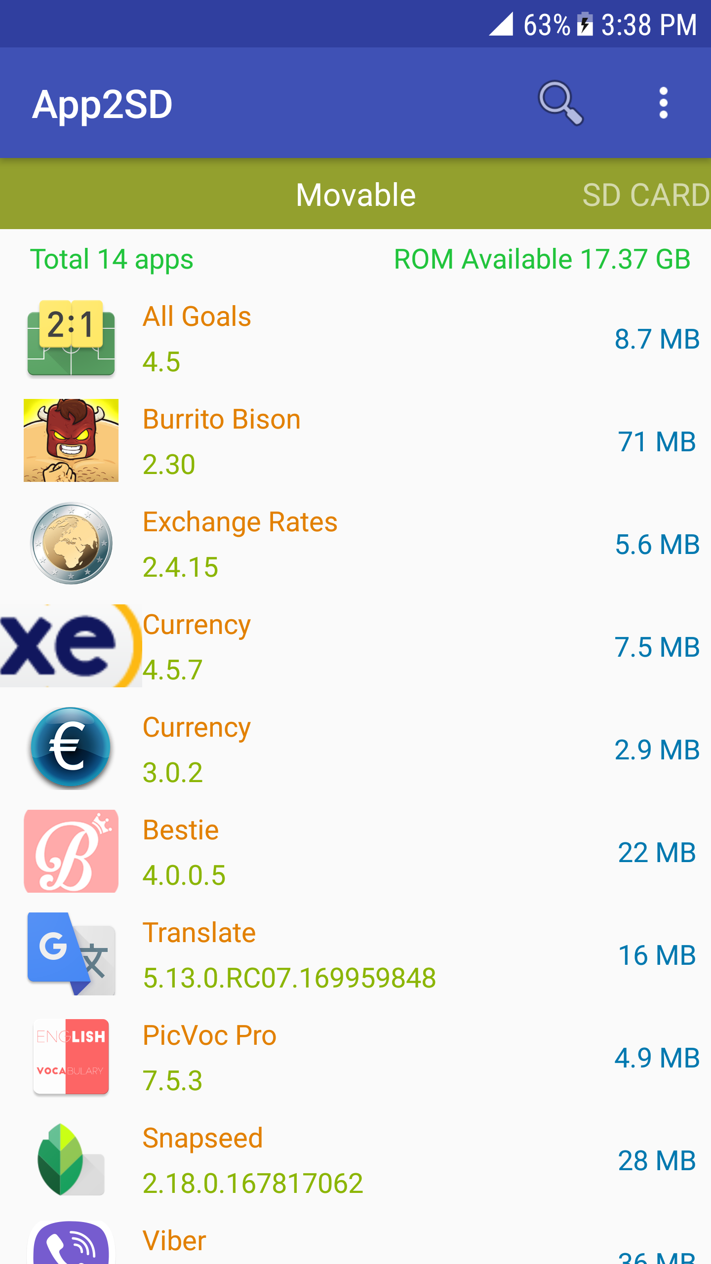 اسکرین شات 1 برنامه App2SD - Move app to sd card