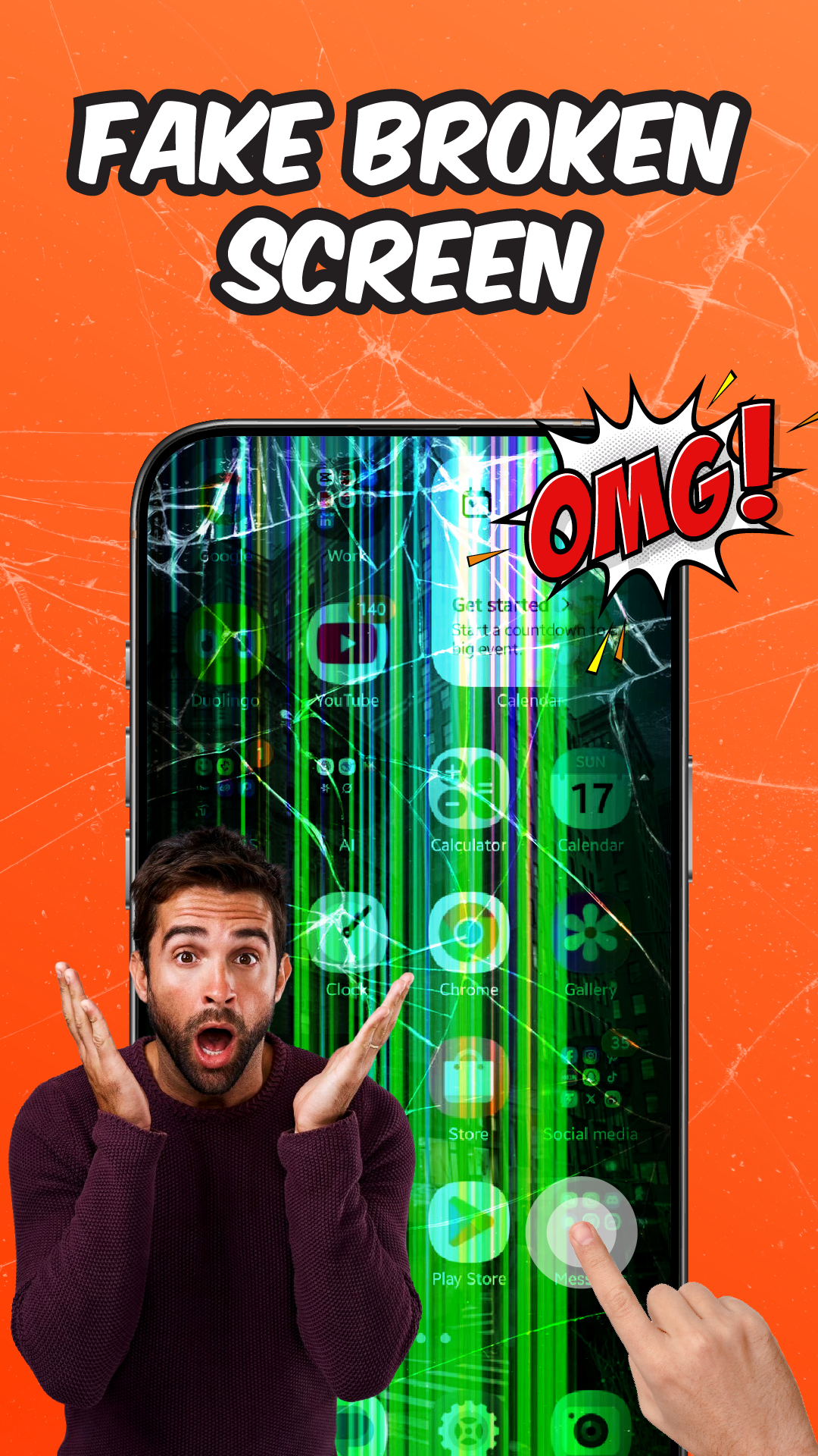 اسکرین شات 1 برنامه Broken Screen Prank